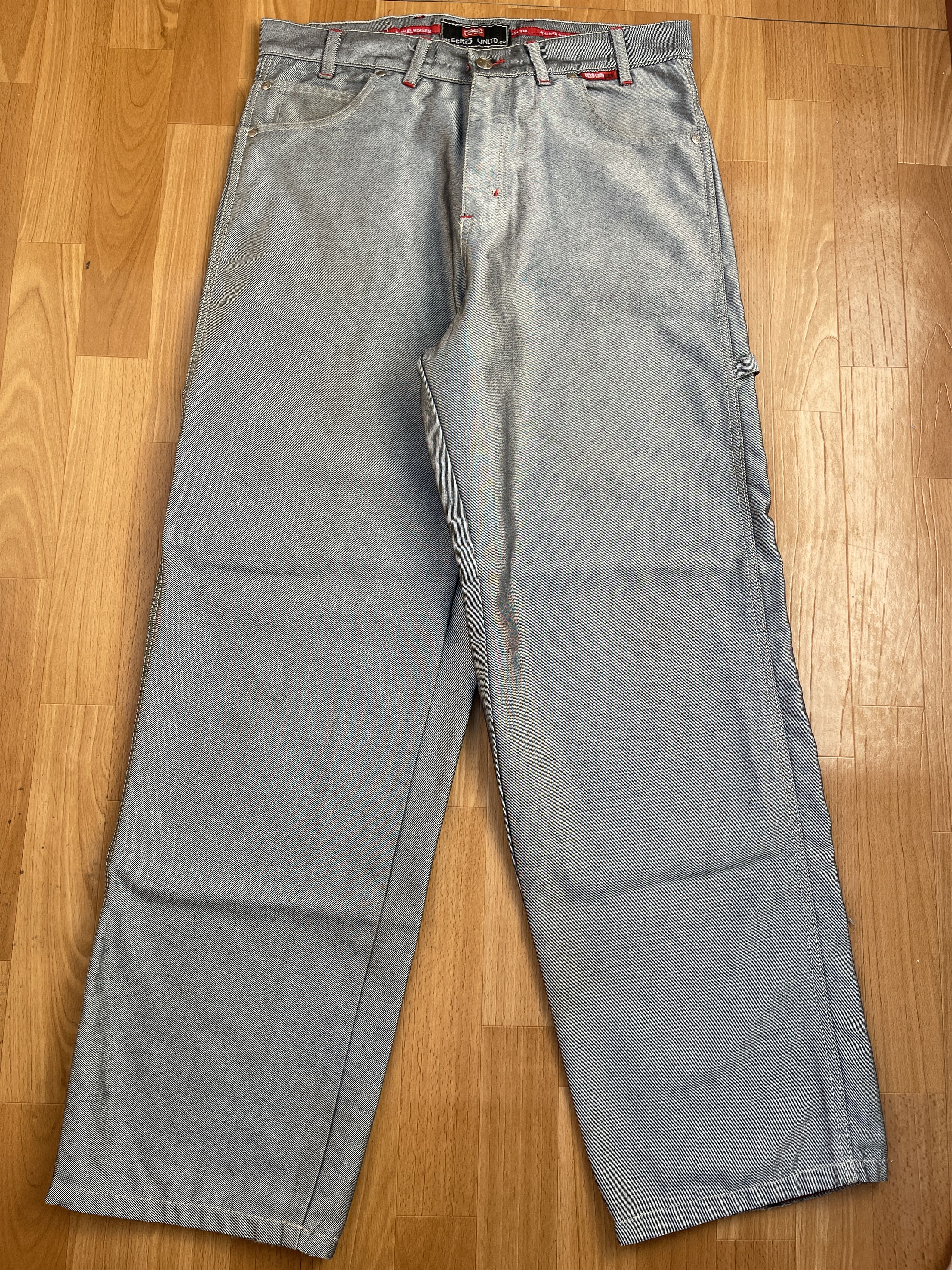 Ecko Unltd. Ecko Unltd jeans, shiny silver metallic vintage baggy Y2K 34 Size US 34 / EU 50 - 3 Thumbnail