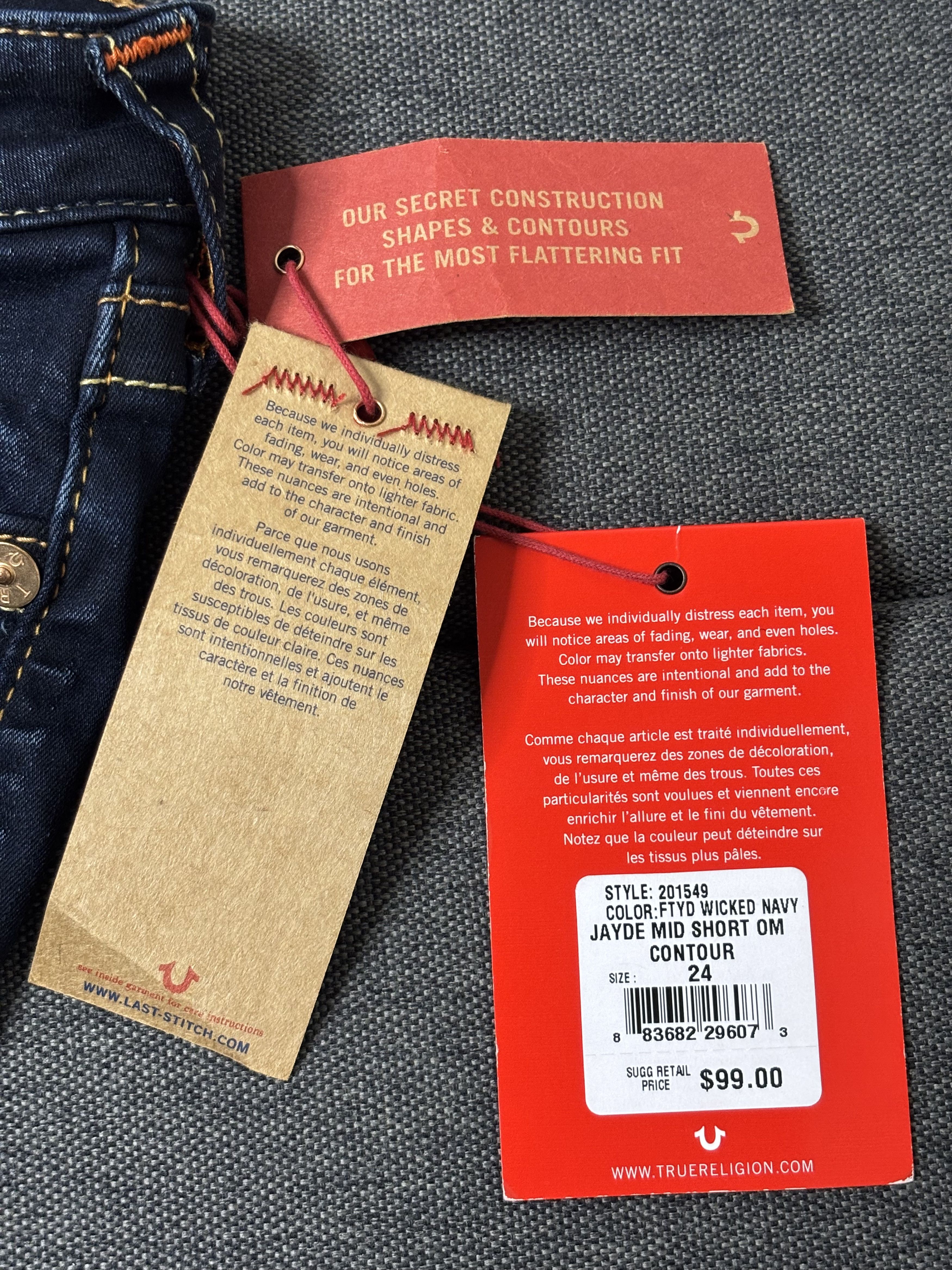 True Religion True Religion Jayde Mid-Rise Women's Shorts Navy (24) Size 24" / US 00 / IT 34 - 21 Thumbnail