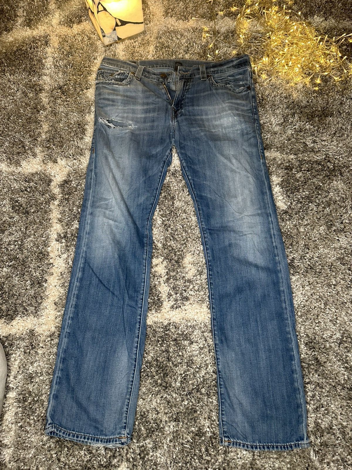 True Religion Straight Leg Denim sz 36 used read description