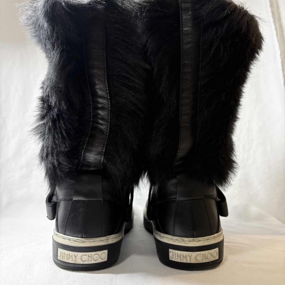 Jimmy Choo AUTHENTIC Jimmy Choo Black Fur Sneaker Boots Size US 10 / IT 40 - 7 Thumbnail