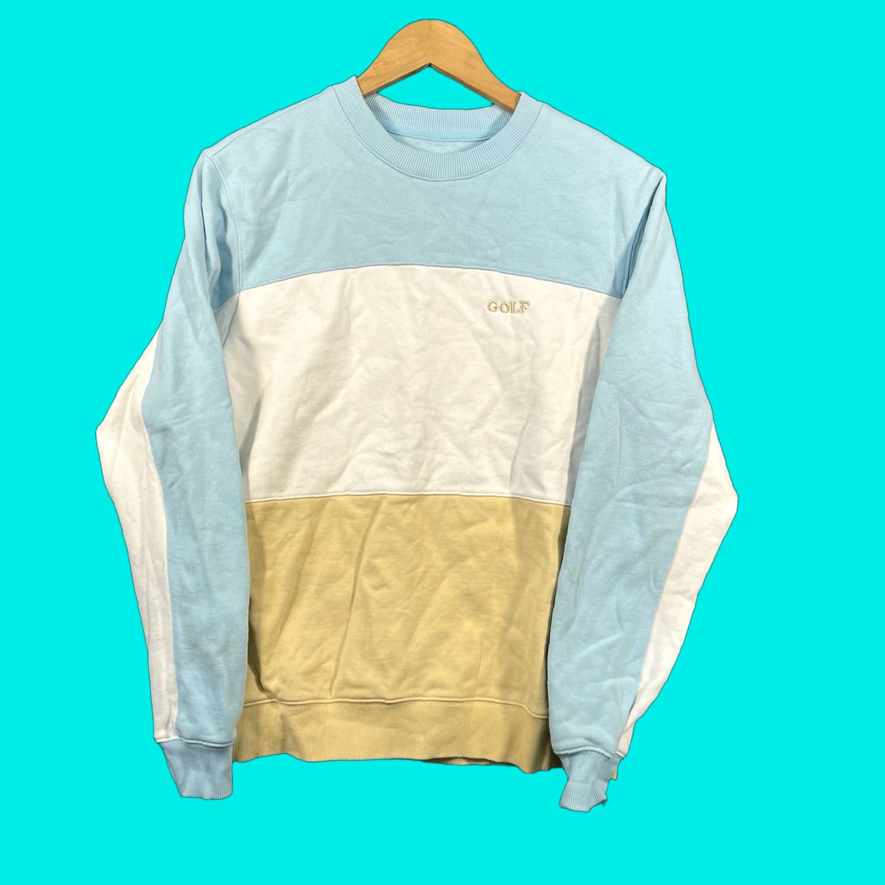 Golf Wang Golf Wang Crewneck Sweatshirt Mens M Color Block Striped Logo Sweatshirt Size US M / EU 48-50 / 2 - 1 Thumbnail