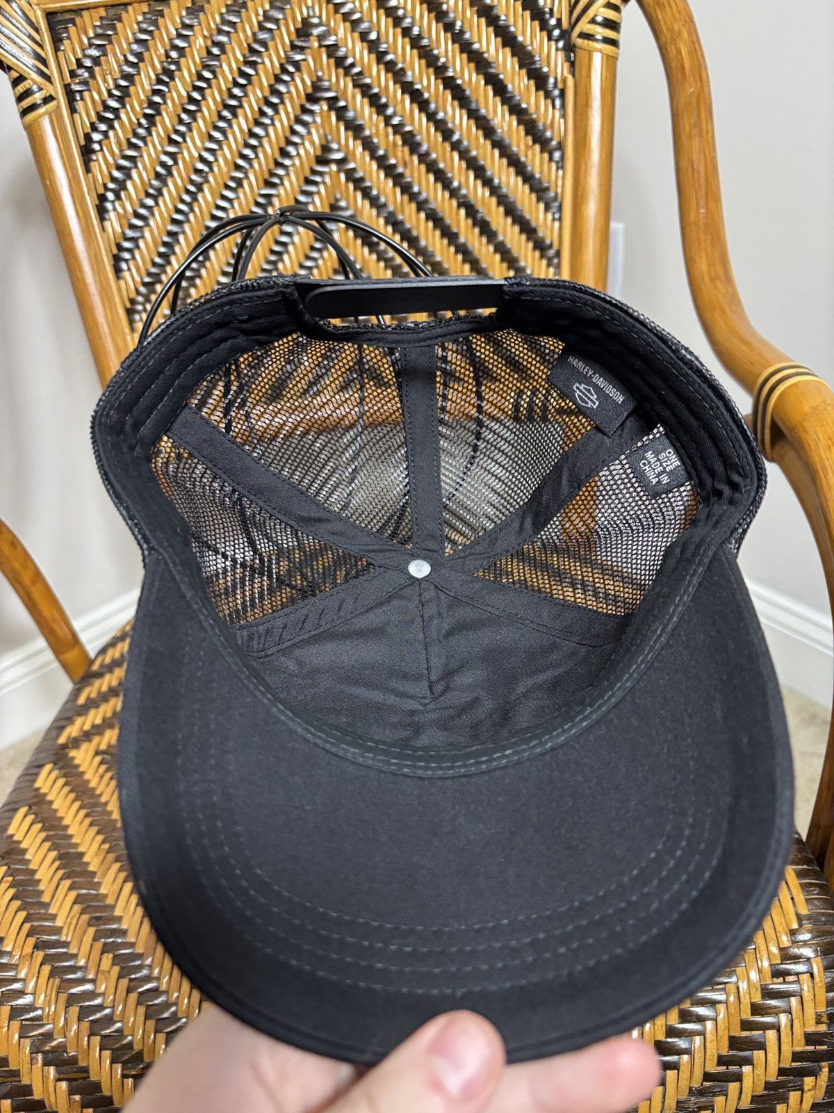 Harley Davidson Harley Davidson Motorcycles Black Snapback Trucker Hat Size ONE SIZE - 5 Thumbnail