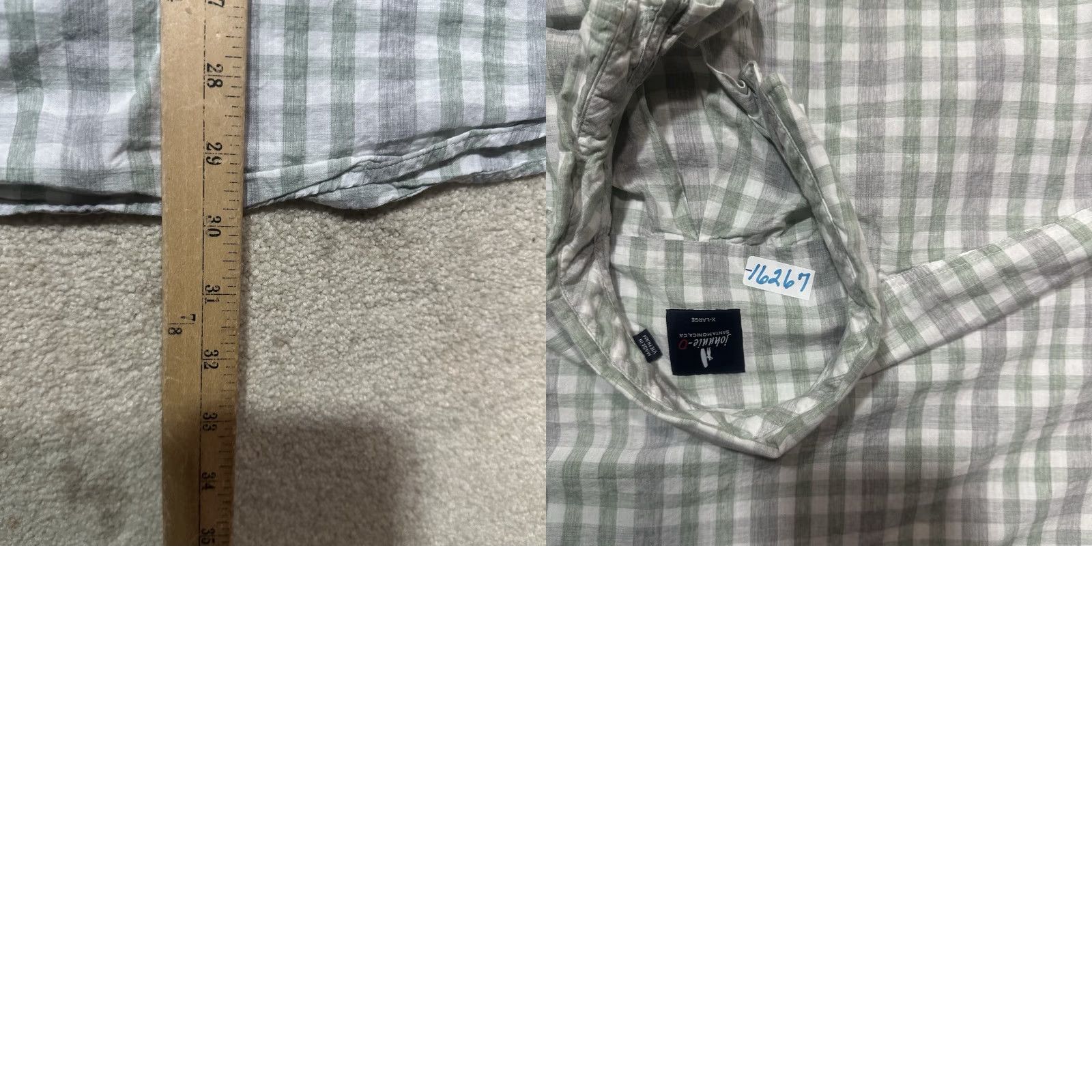 johnnie-O Johnnie-O Shirt Mens XL Green Check Bamboo Fordhart Button Up Size US XL / EU 56 / 4 - 8 Thumbnail