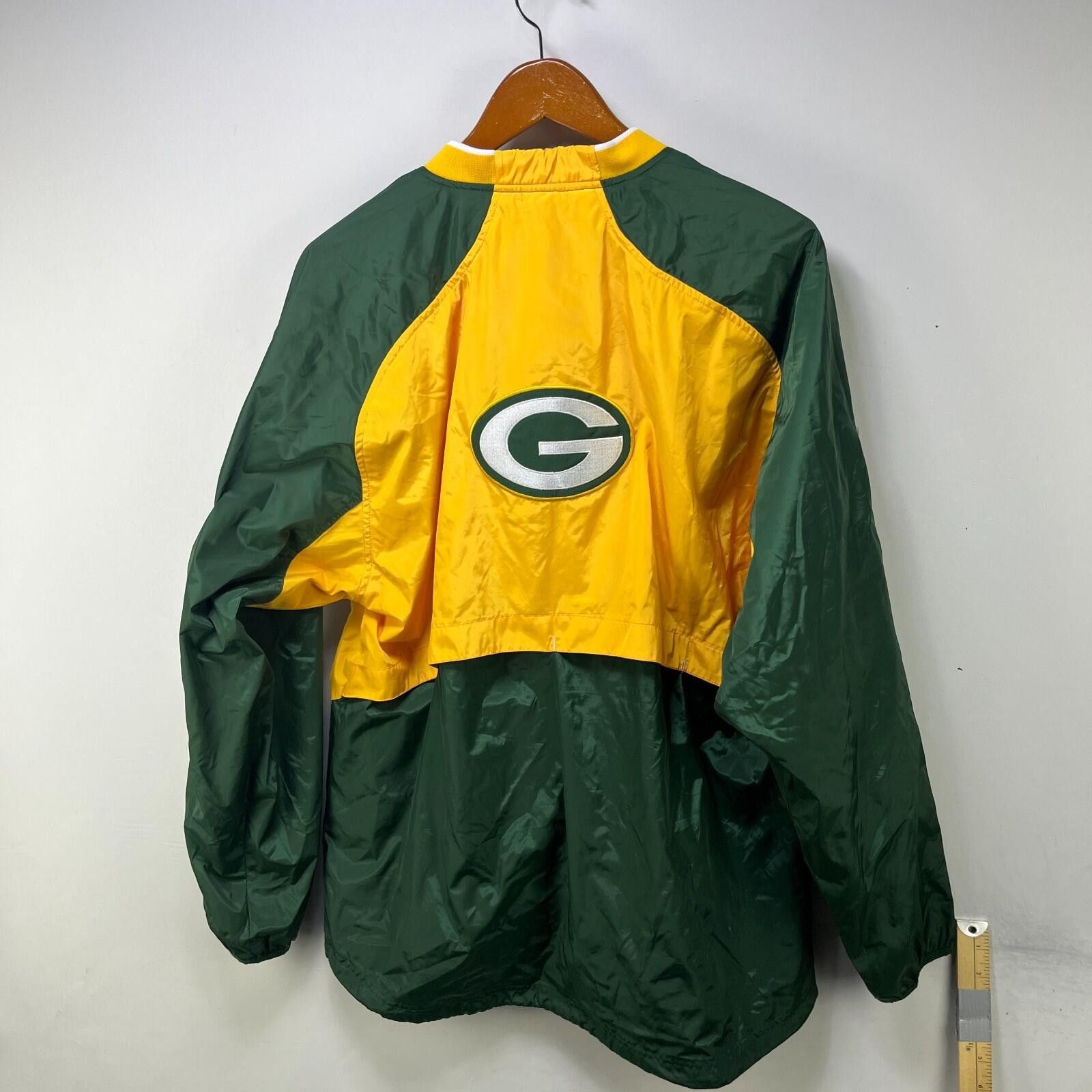 Reebok Vintage 90s Green Bay Packers Windbreaker Jacket Large Size ONE SIZE - 10 Thumbnail