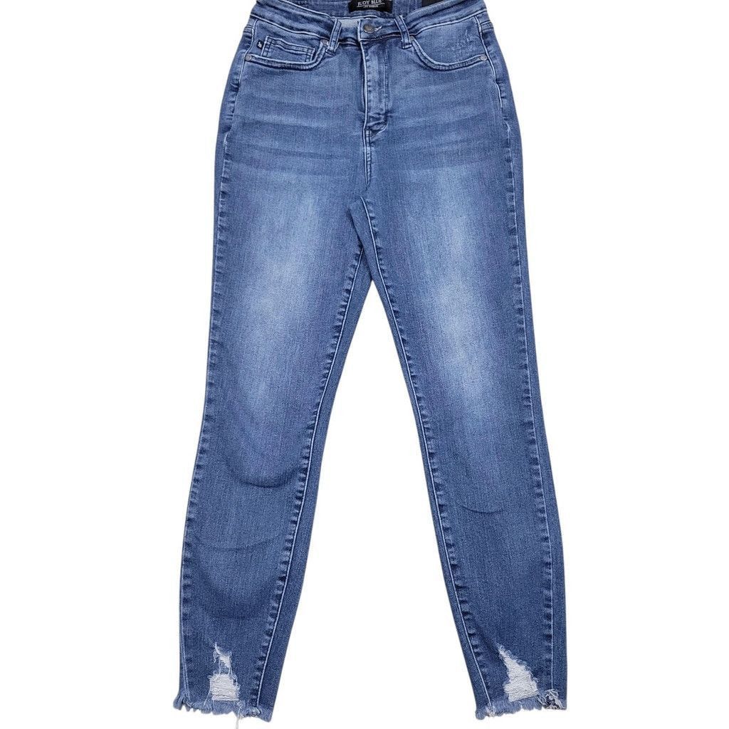 Judy Blue Judy Blue Women's Fray Ankle Skinny Jeans 7/28 Inseam 26" Size 28" / US 6 / IT 42 - 1 Thumbnail