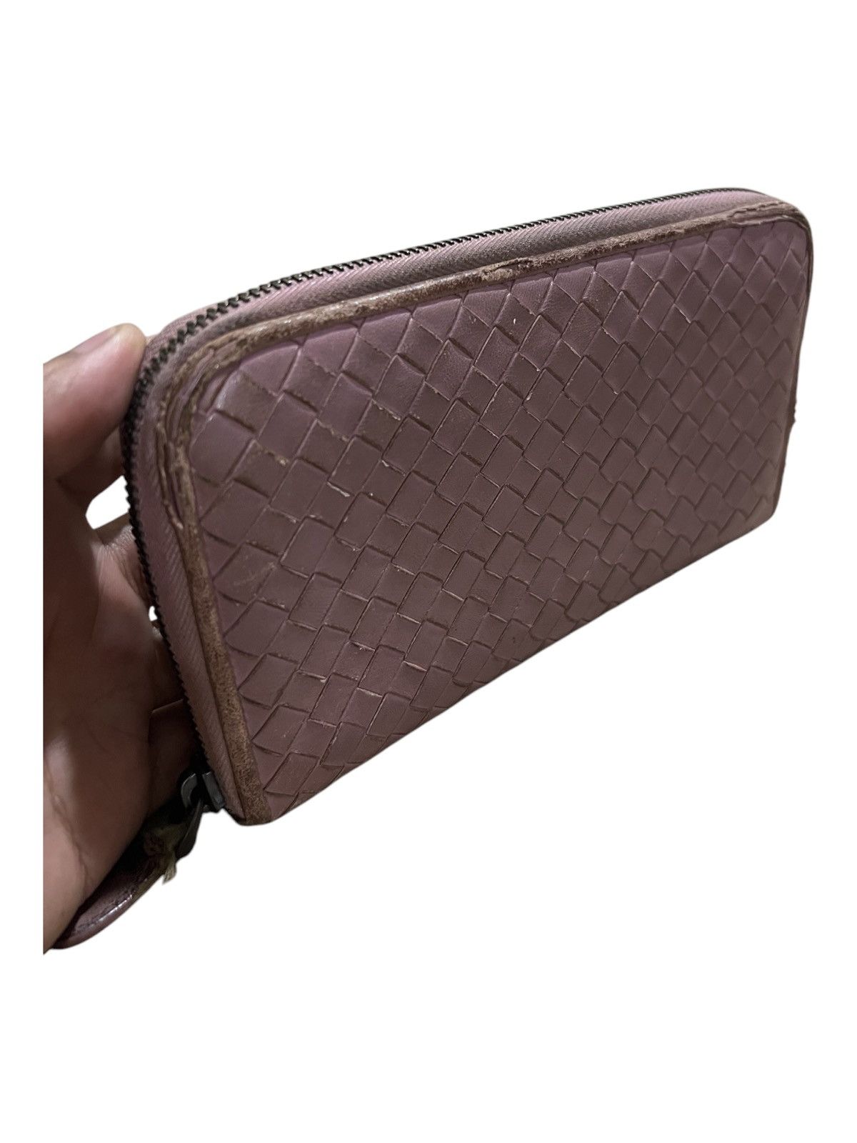 Bottega Veneta Bottega Veneta Intrecciato Leather Bordeaux Zip Long Wallet Size ONE SIZE - 5 Thumbnail
