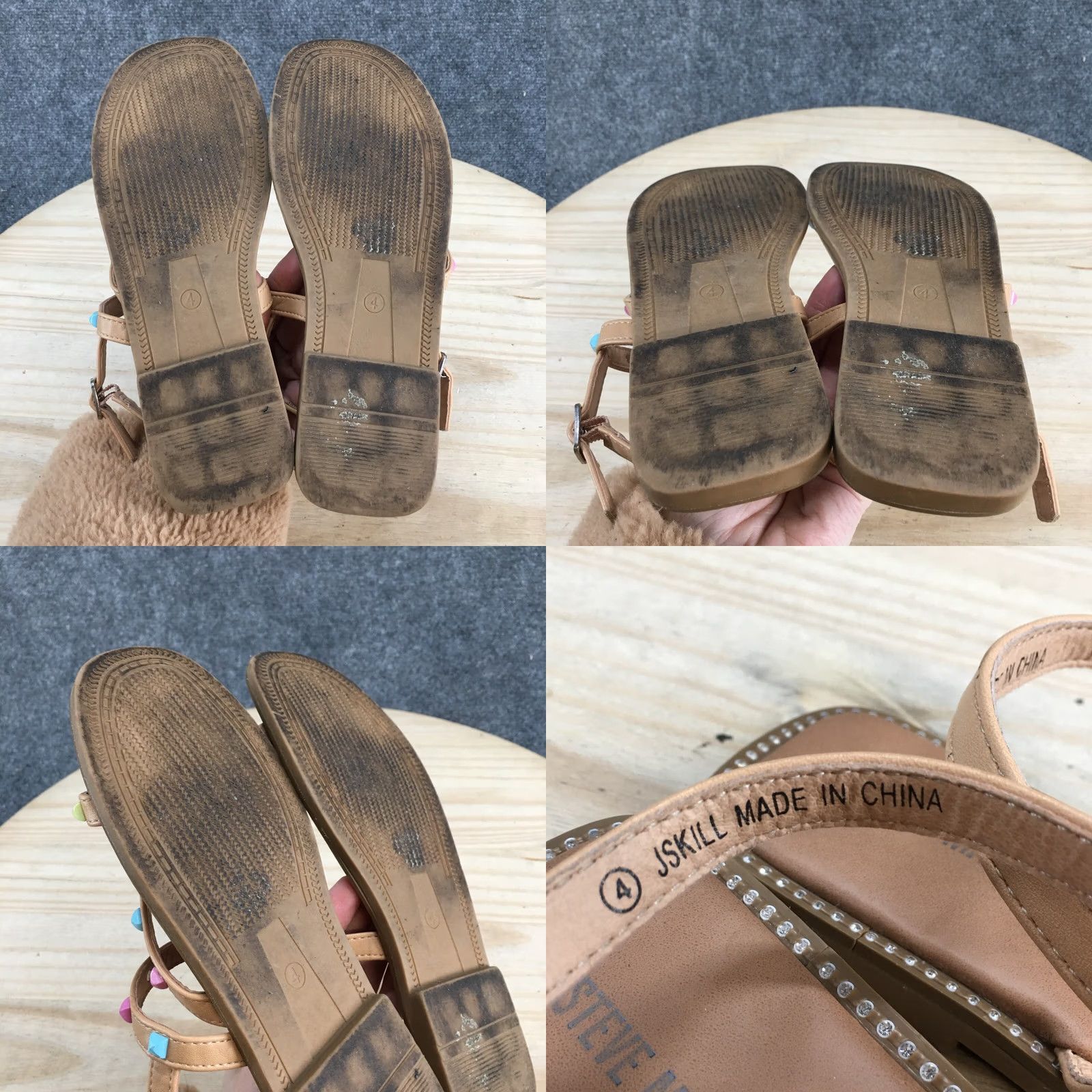 Steve Madden Steve Madden Sandals Women 4 Skill Studed Strappy Slingback Brown Faux Leather Size US 4 / IT 34 - 8 Thumbnail
