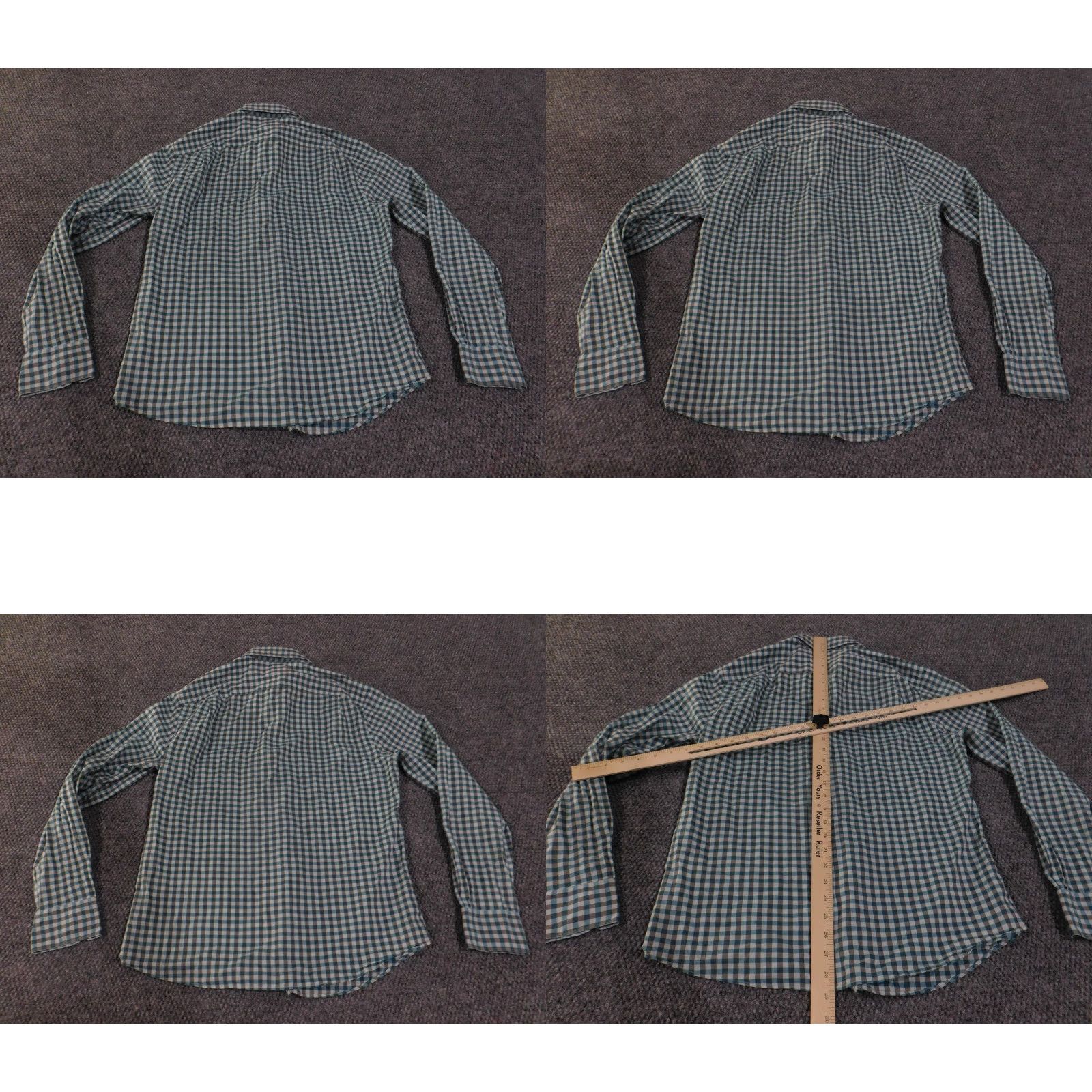 Vince Vince Shirt Mens Medium Blue Check Button-Up Long Sleeve Cotton Collared Casual Size US M / EU 48-50 / 2 - 8 Thumbnail