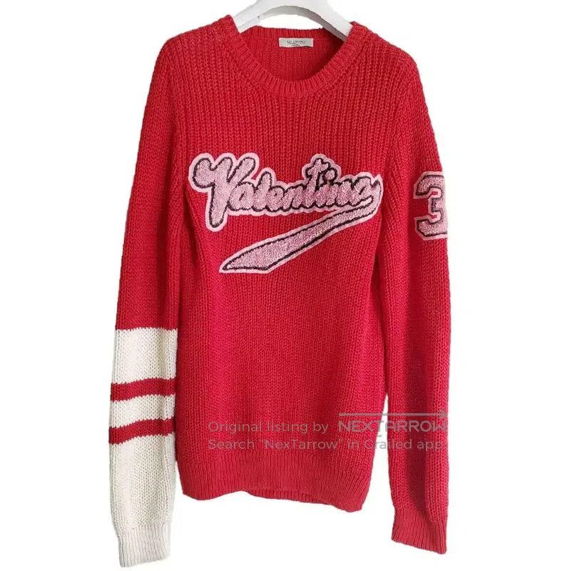 Valentino Valentino Red Embroidered Long-Sleeve Sweater . Size M / US 6-8 / IT 42-44 - 1 Thumbnail