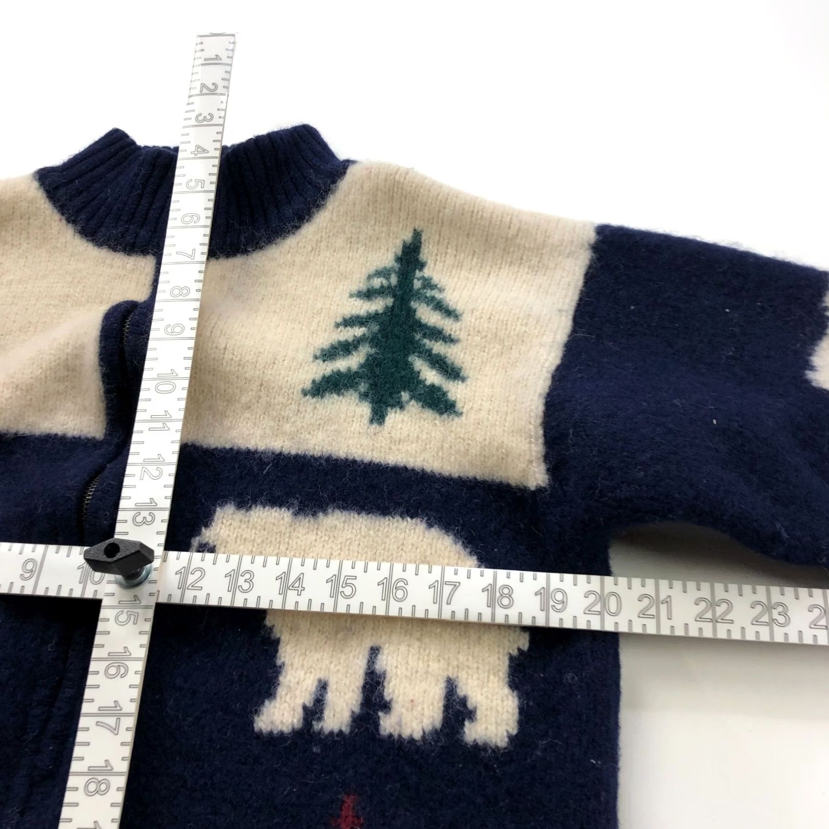 Lands' End Lands' End LG Shetland Wool Holiday Christmas Mens Zip Mock Neck Sweater SHRUNK Size US L / EU 52-54 / 3 - 4 Thumbnail