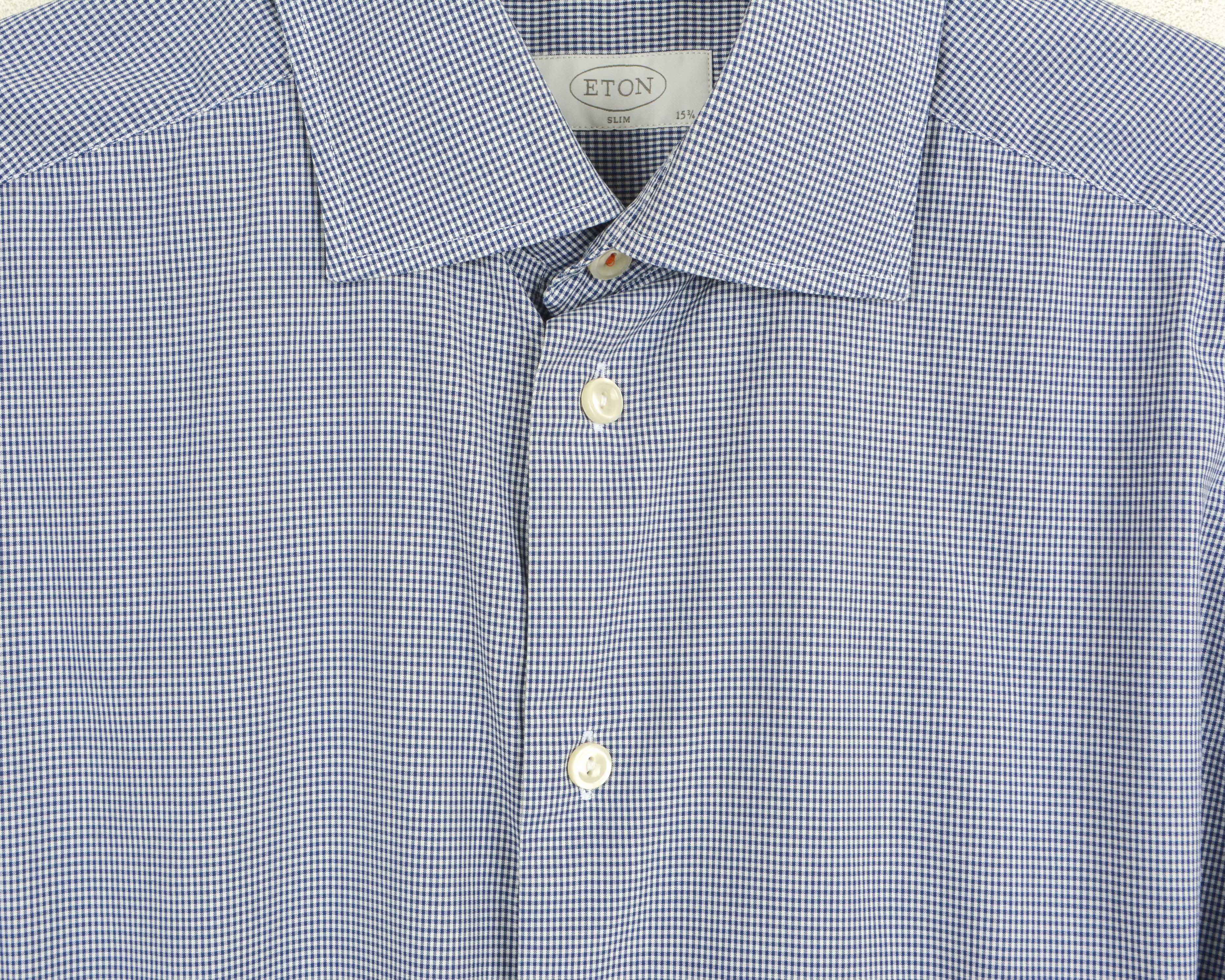 Eton Men Check Casual Slim Fit 40 Shirt Cotton 15 3/4 Formal M Size US M / EU 48-50 / 2 - 4 Thumbnail