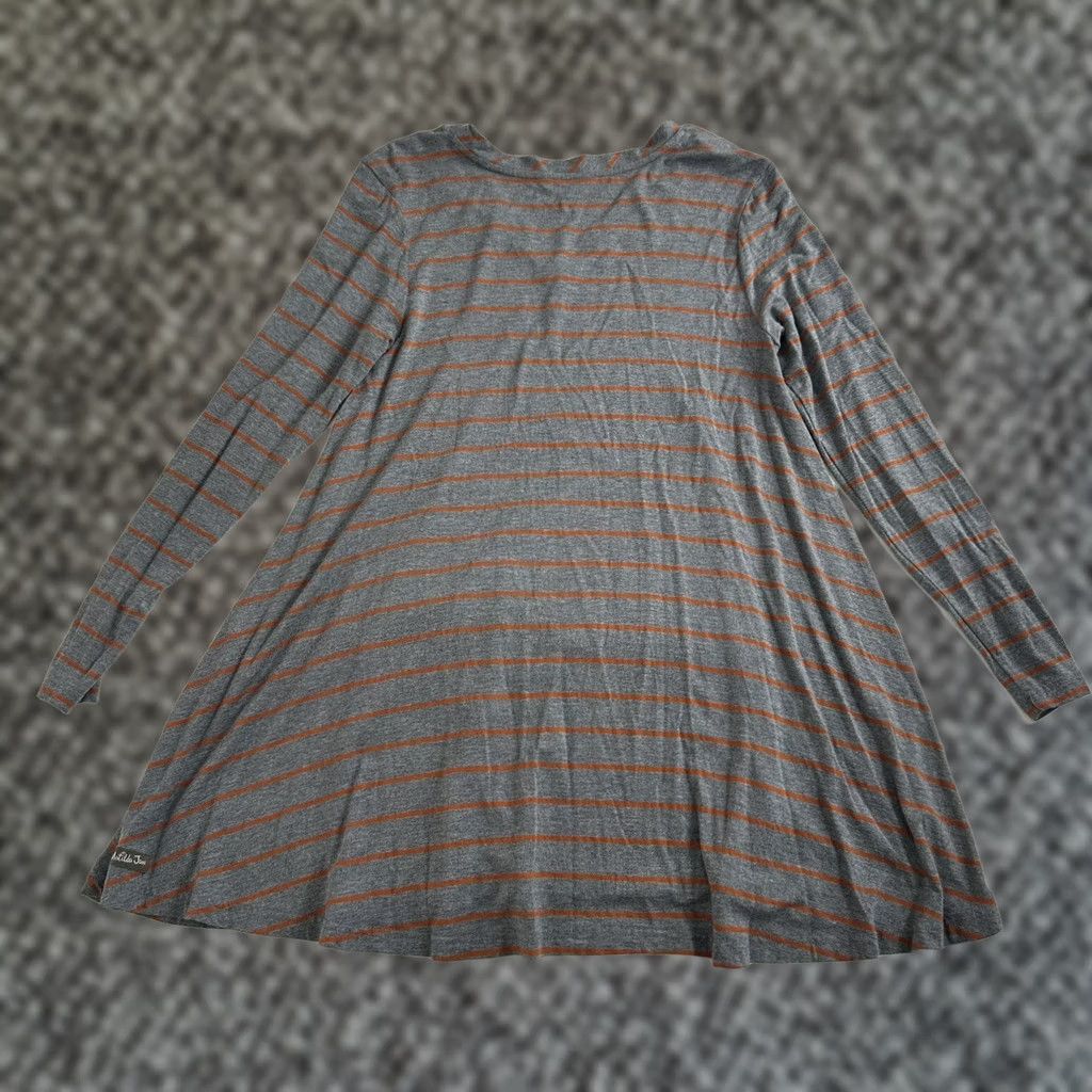 Vintage Matilda Jane Windsong Tunic Top S Long Sleeve V Neck Striped Jersey Stretch Women Regular Bohemian Classic Gray Size S / US 4 / IT 40 - 1 Thumbnail