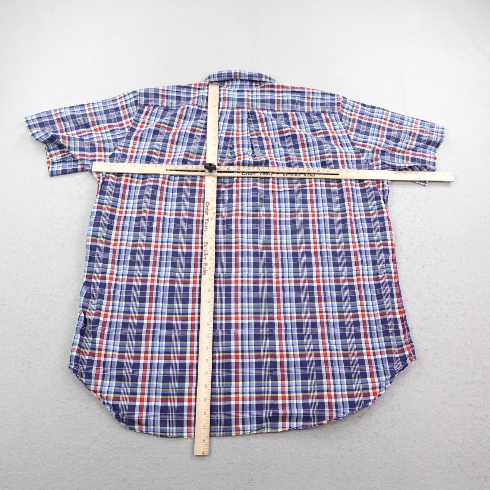 Ralph Lauren Ralph Lauren VINTAGE Plaid Button-Up Shirt Mens 2XLT Blue Red Short Sleeve Cotton Yellow Pony Logo Size US XXL / EU 58 / 5 - 5 Thumbnail