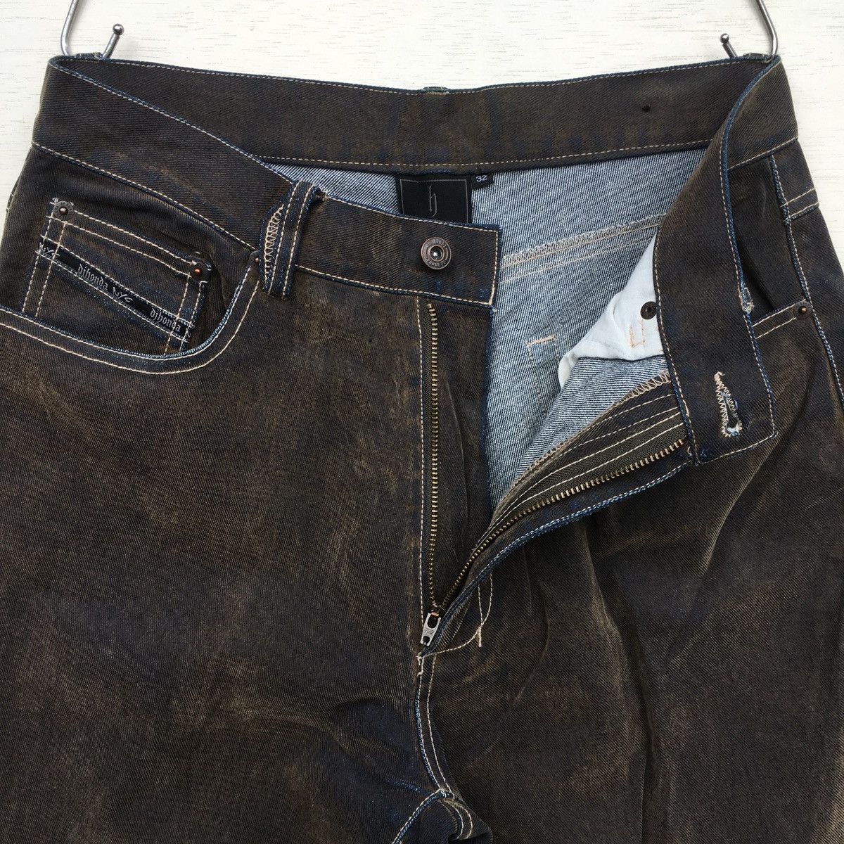Japanese Brand × Vintage Crazy Vintage Dj Honda Denim Two Tones Jeans Size US 30 / EU 46 - 11 Thumbnail