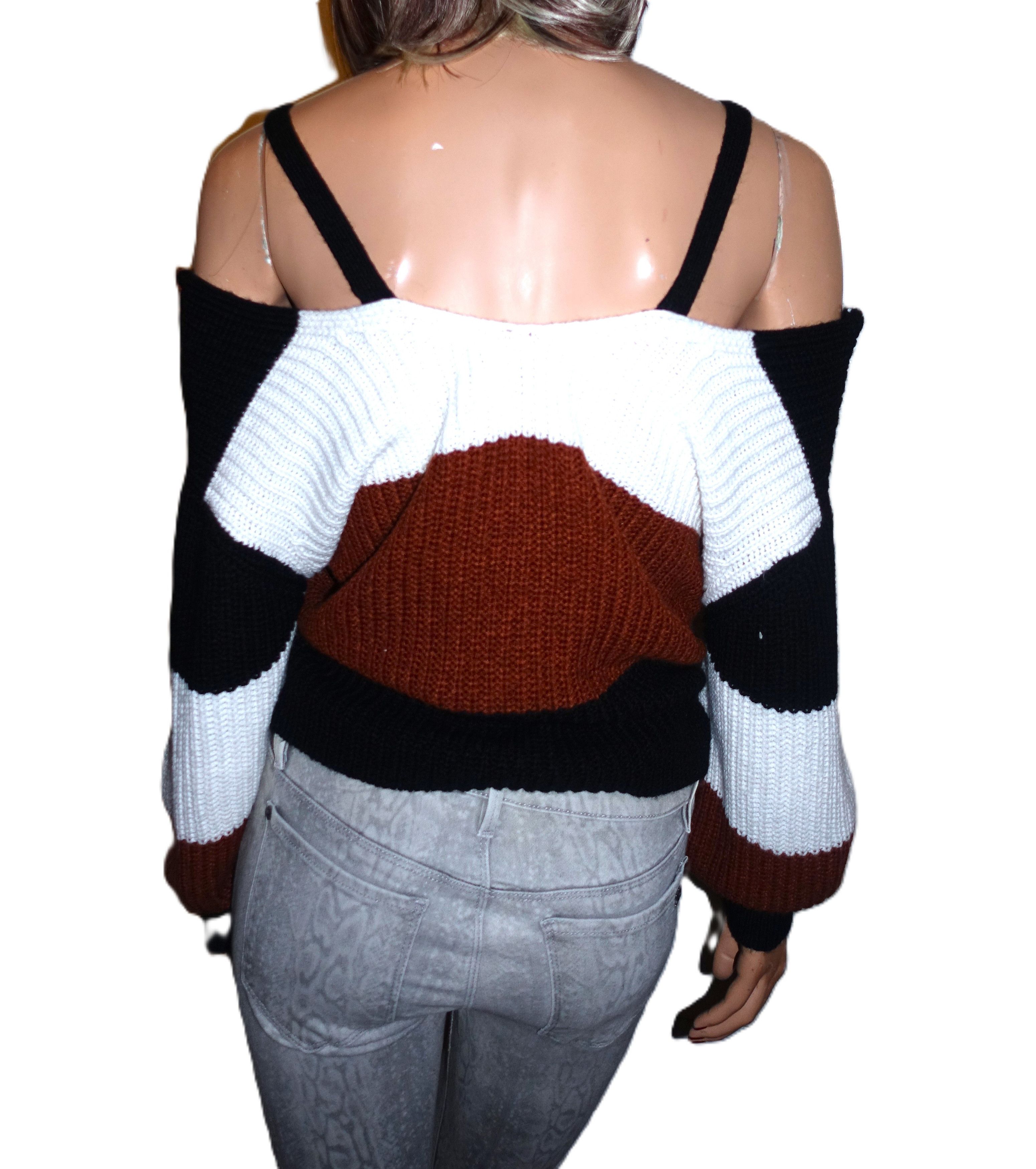 Almost Famous Almost Famous Striped Cold Shoulder Sweater M Size M / US 6-8 / IT 42-44 - 5 Thumbnail