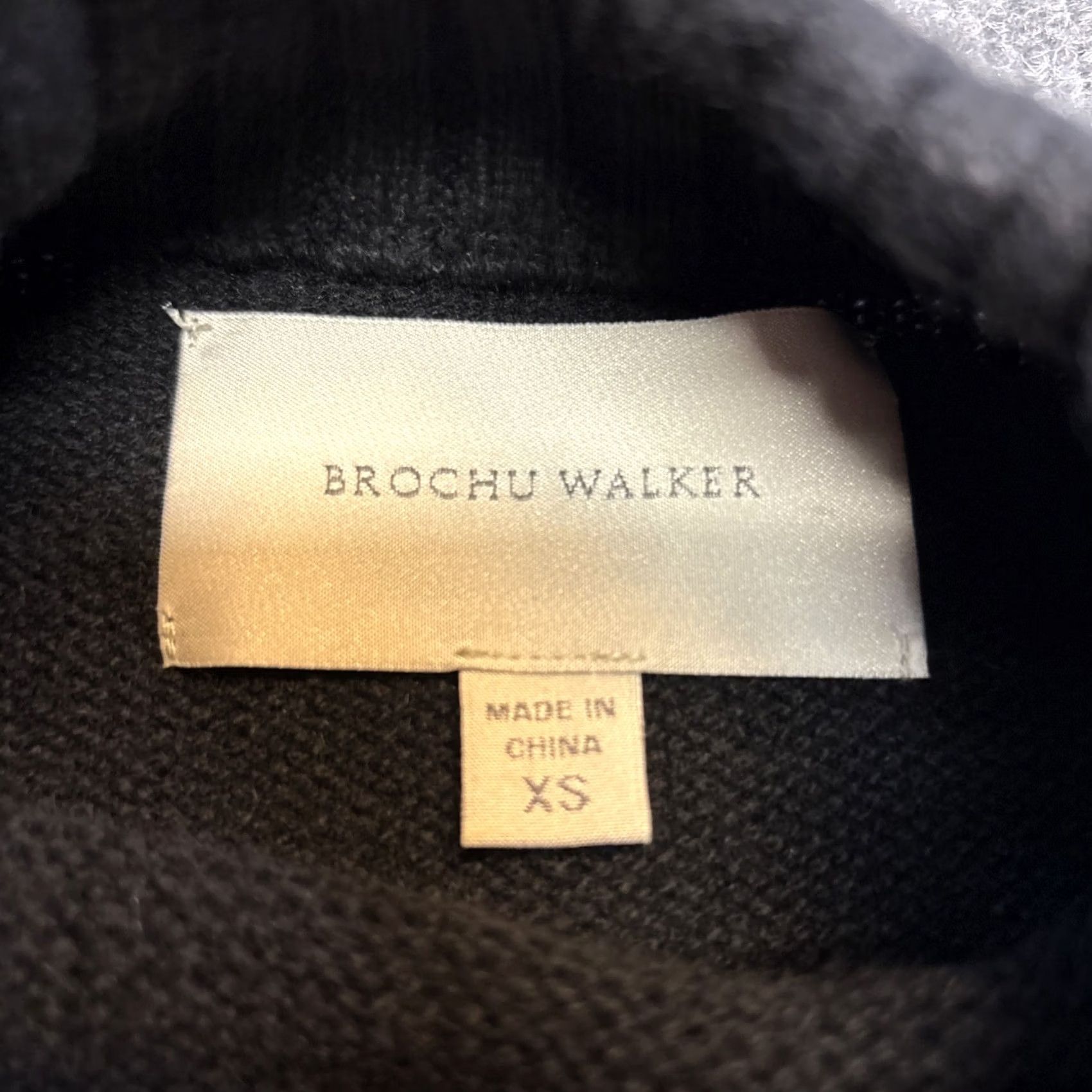 Brochu Walker BROCHU WALKER Sweater Dress Womens XS Black Mock Neck Collared Knit Bow Raglan Sleeve Short Length Size XS / US 0-2 / IT 36-38 - 2 Thumbnail