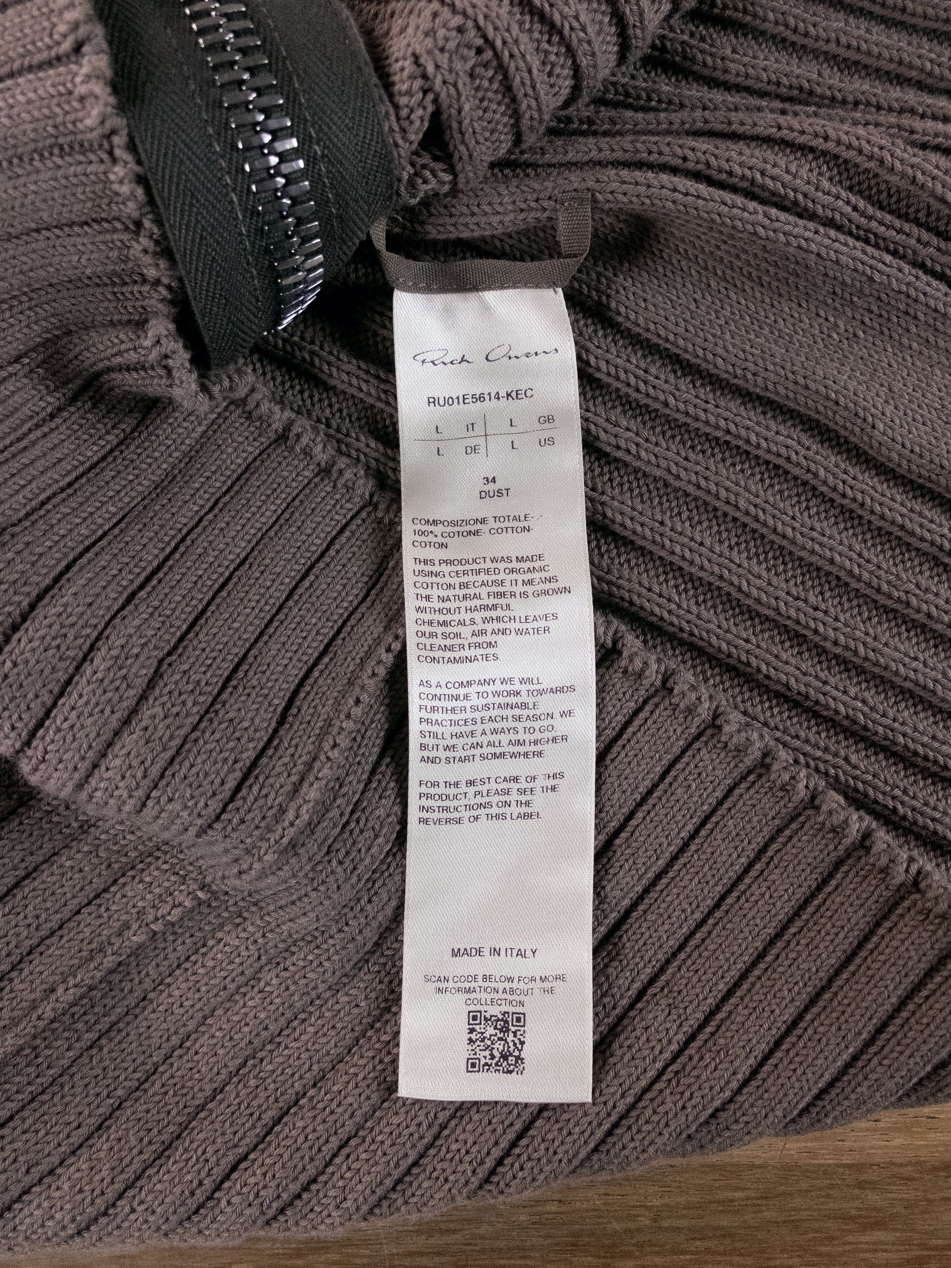 Rick Owens RICK OWENS hooded cotton rib knit hoodie sweater Large q Size US L / EU 52-54 / 3 - 6 Thumbnail