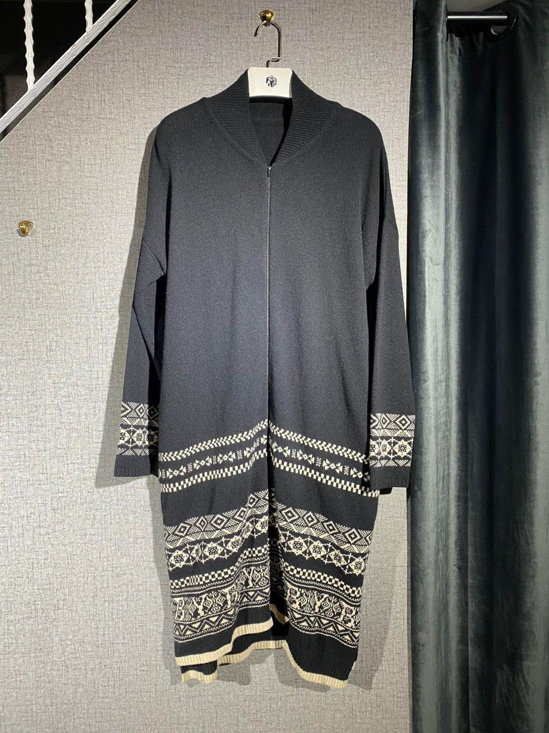 Yashi Yamamuri men's long knitted coat with patterns Size US XXL / EU 58 / 5 - 1 Thumbnail