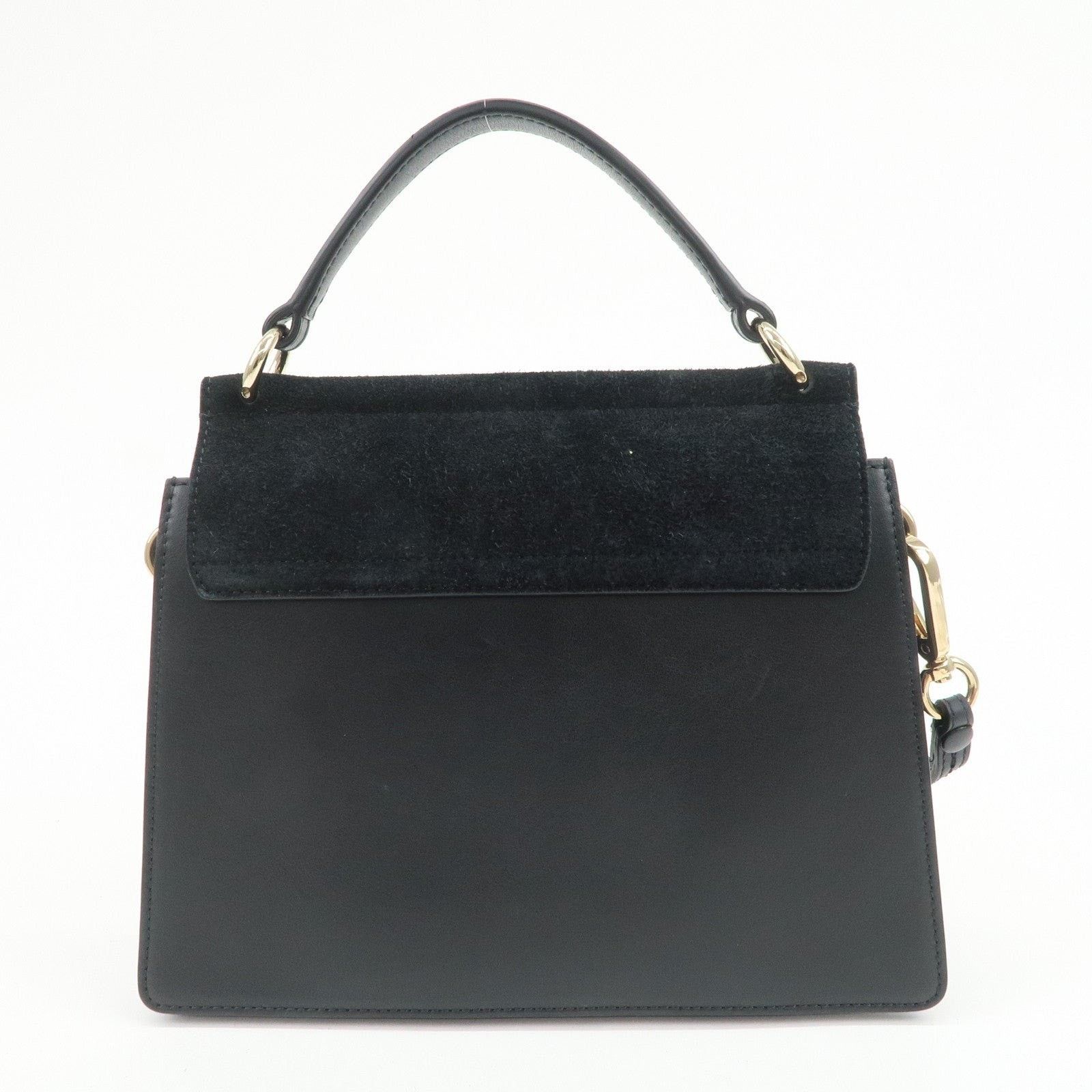 Chloe Chloe Faye Suede & Leather Top Handle Bag Black Size ONE SIZE - 2 Thumbnail