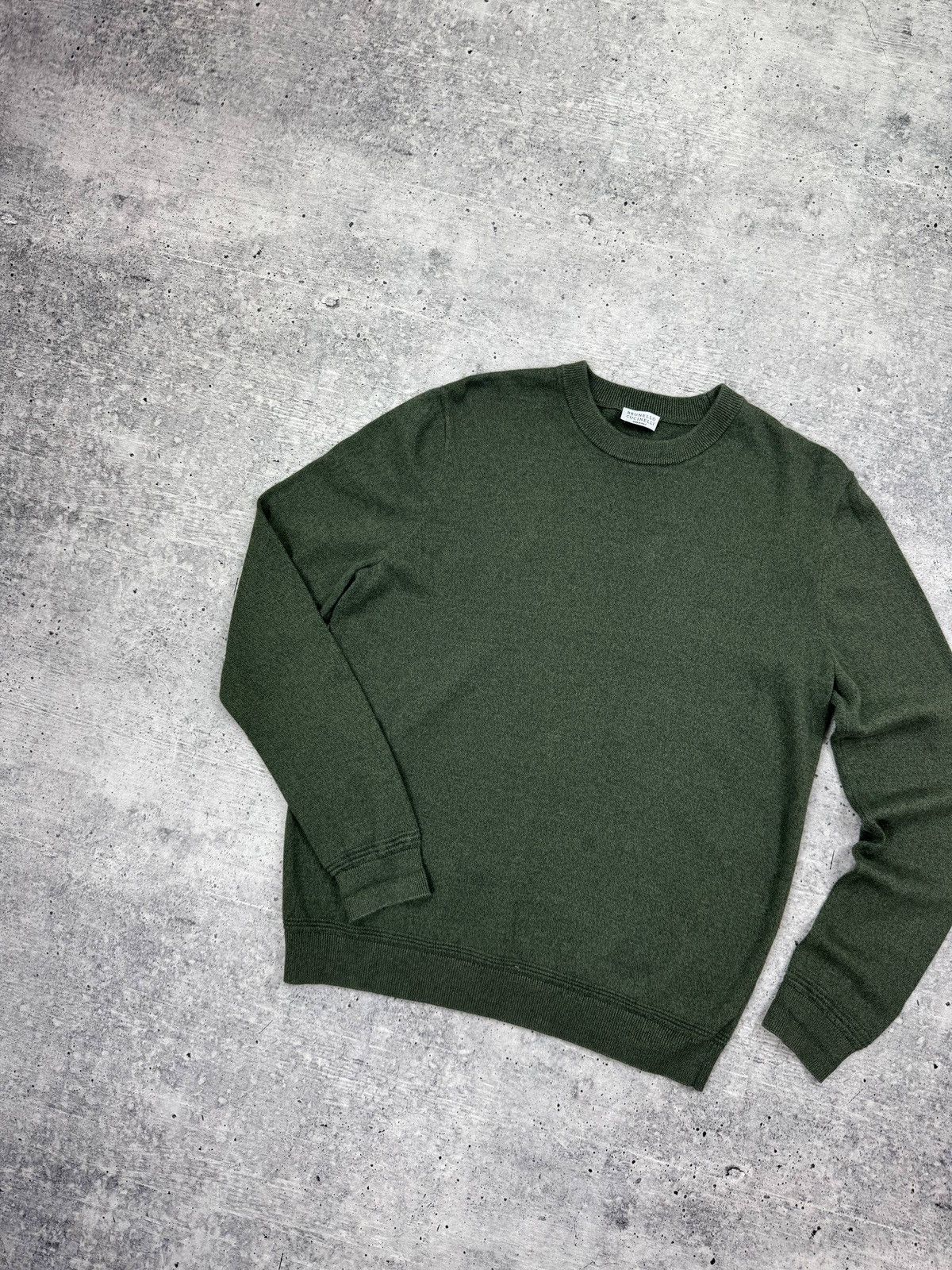 Brunello Cucinelli Brunello Cucinelli Classic Green Jumper Sweater Men Size M Size US M / EU 48-50 / 2 - 2 Thumbnail