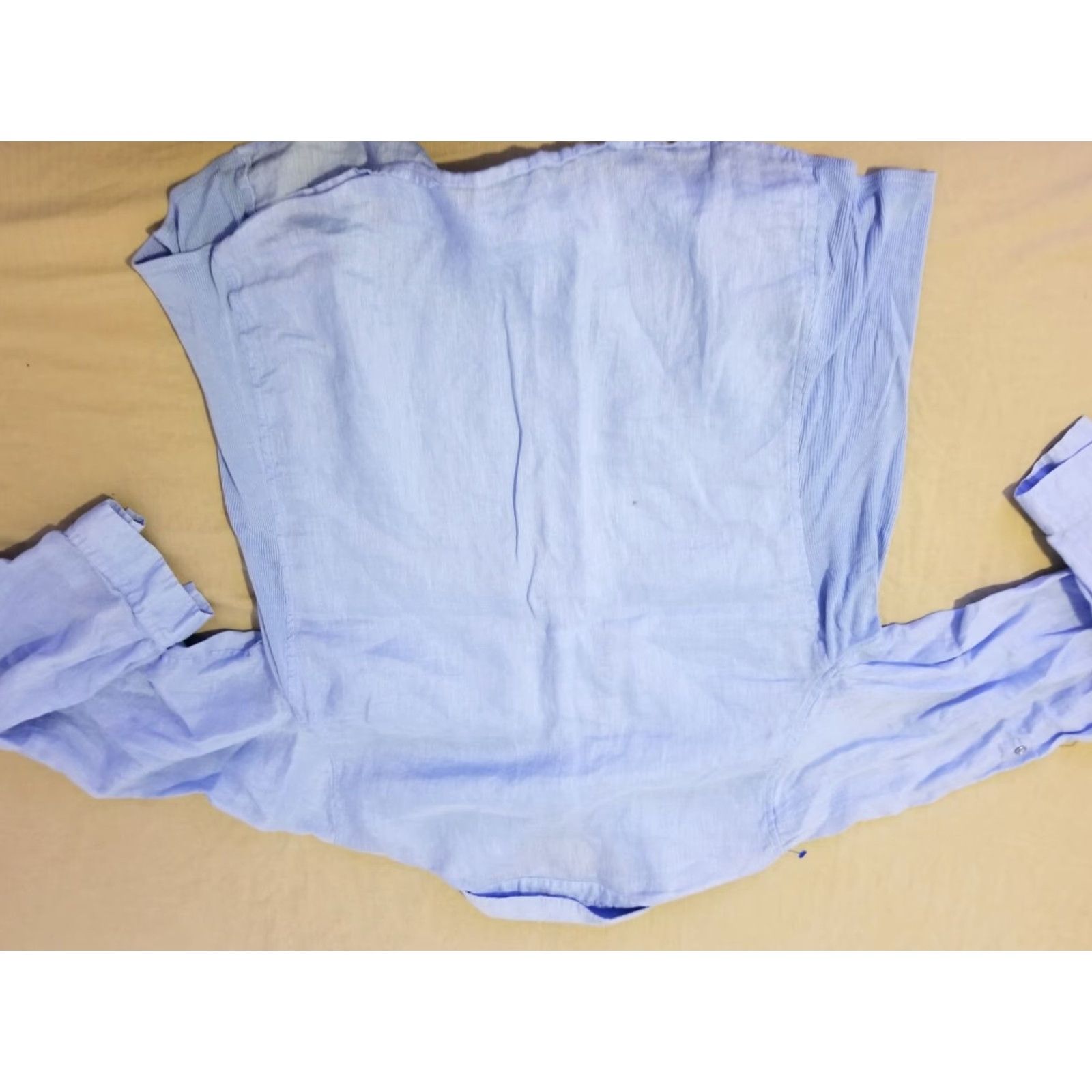 Vintage Womens Calvin Klein Linen Dress Shirt XL Blue Button Blouse Womens XL Blue Linen CK Dress Shirt Blouse Size XL / US 12-14 / IT 48-50 - 6 Thumbnail