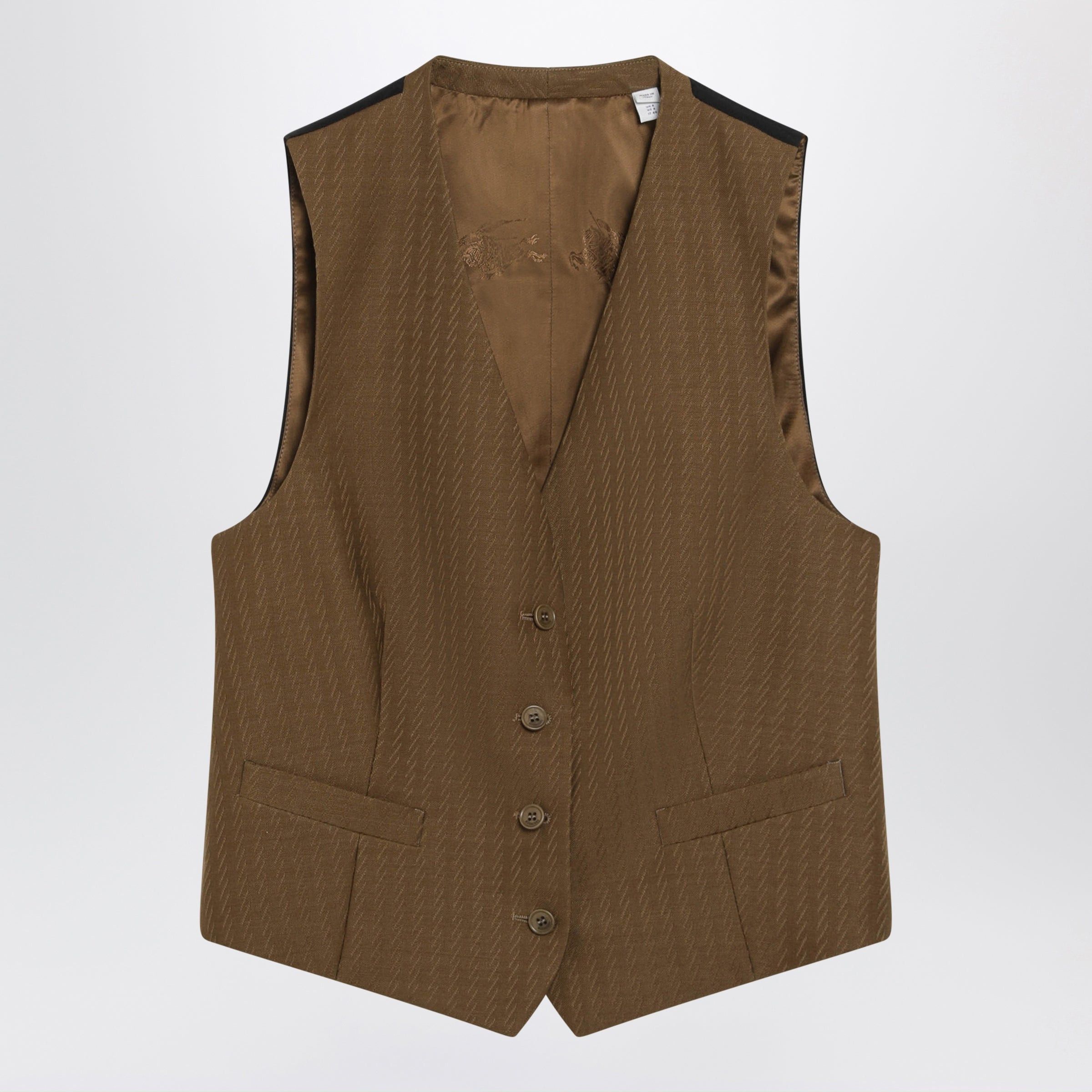 Burberry Burberry Brown Wool And Mohair Vest By Burberry Size S / US 4 / IT 40 - 1 Thumbnail