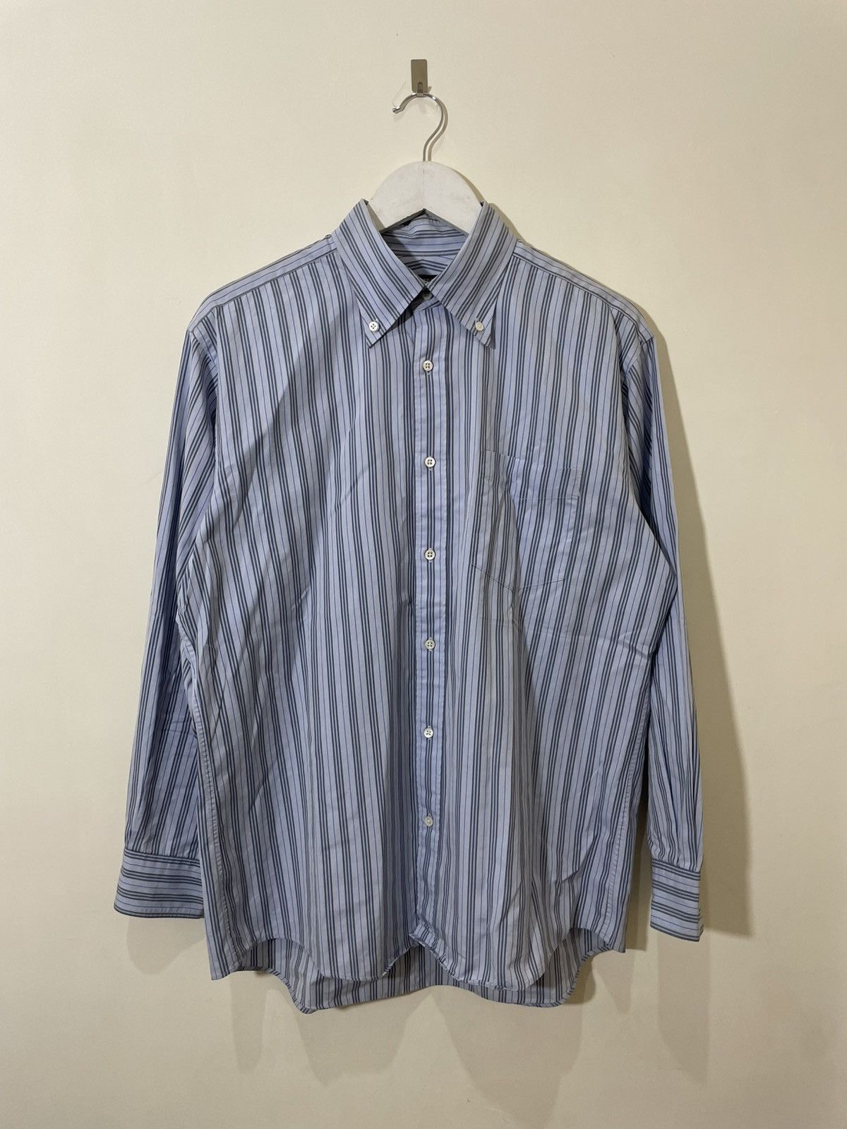 Burberry 2000s Burberry Striped Shirt Button Down Collar Novacek Y2K Size US XL / EU 56 / 4 - 1 Thumbnail