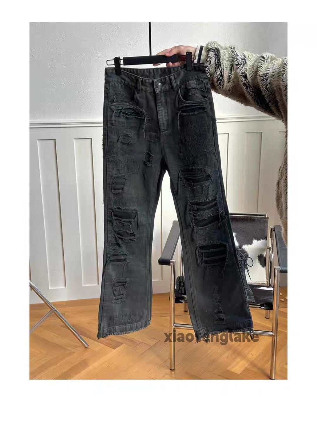 Jean xz waahed faded punk grunge distressed ripped damaged jeans Size US 32 / EU 48 - 3 Thumbnail