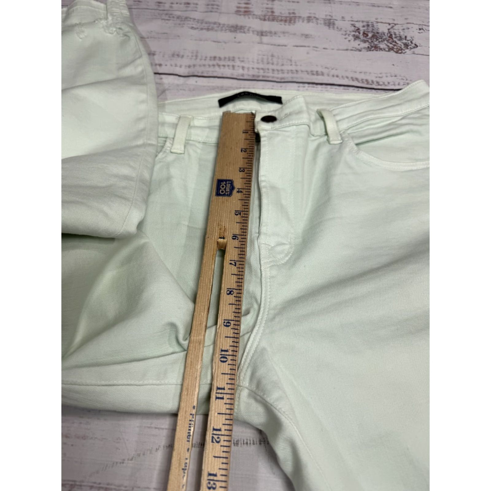 J Brand J Brand Alana Women's Light Distressed Ankle Jeans High Rise Cotton W34 Light green 27.5in Inseam Womens Jeans Size 24" / US 00 / IT 34 - 3 Thumbnail