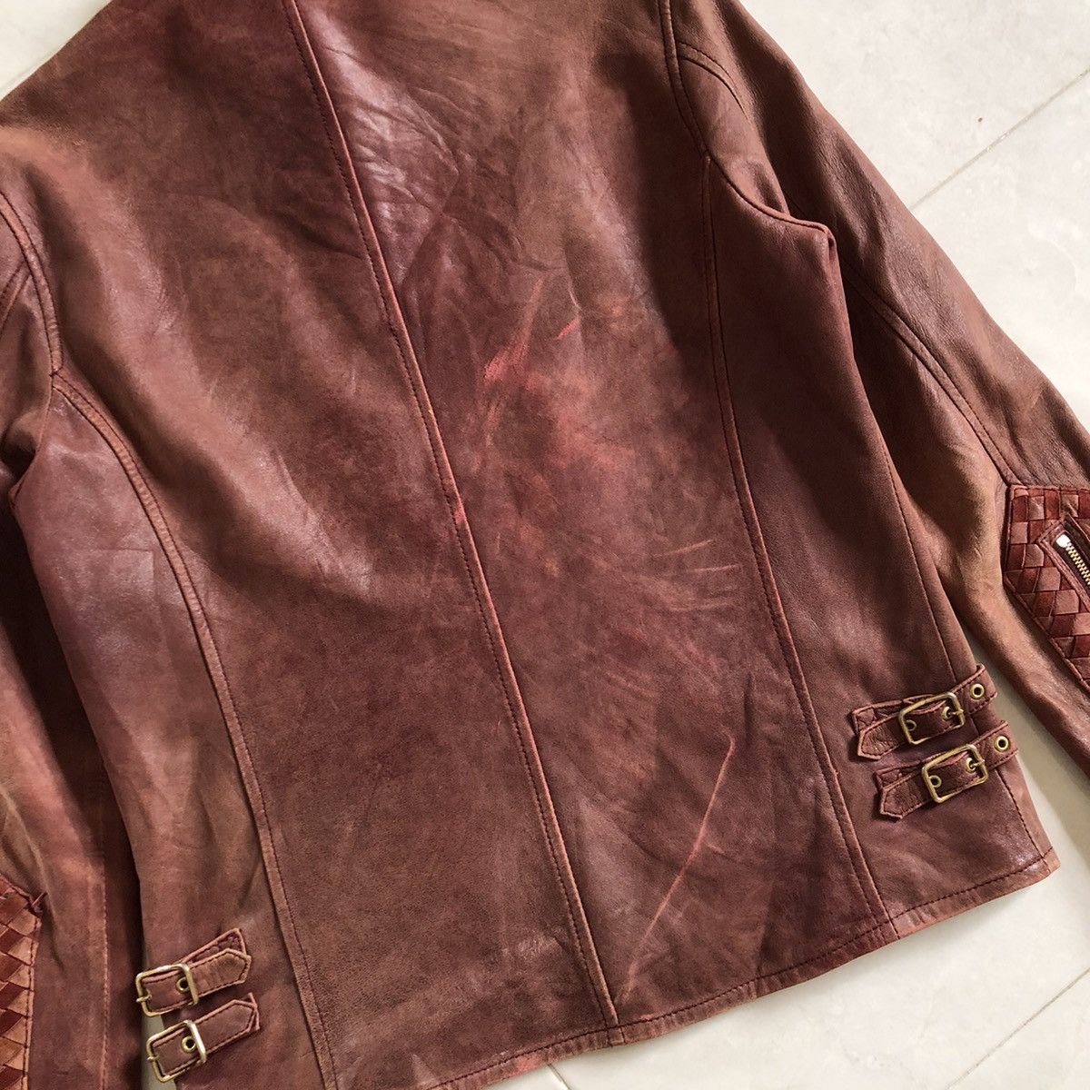 ABAHOUSE ABAHOUSE Zipper Rare Design Leather Jacket Size US L / EU 52-54 / 3 - 10 Thumbnail