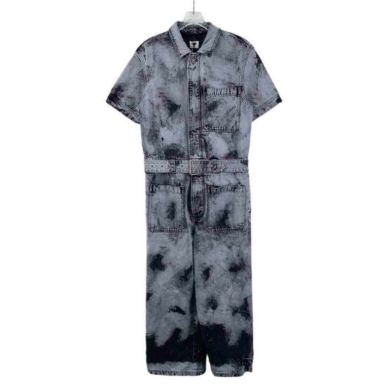 Dior blue tie-dye cotton denim jumpsuit-dmc Size US 36 / EU 52 - 1 Thumbnail