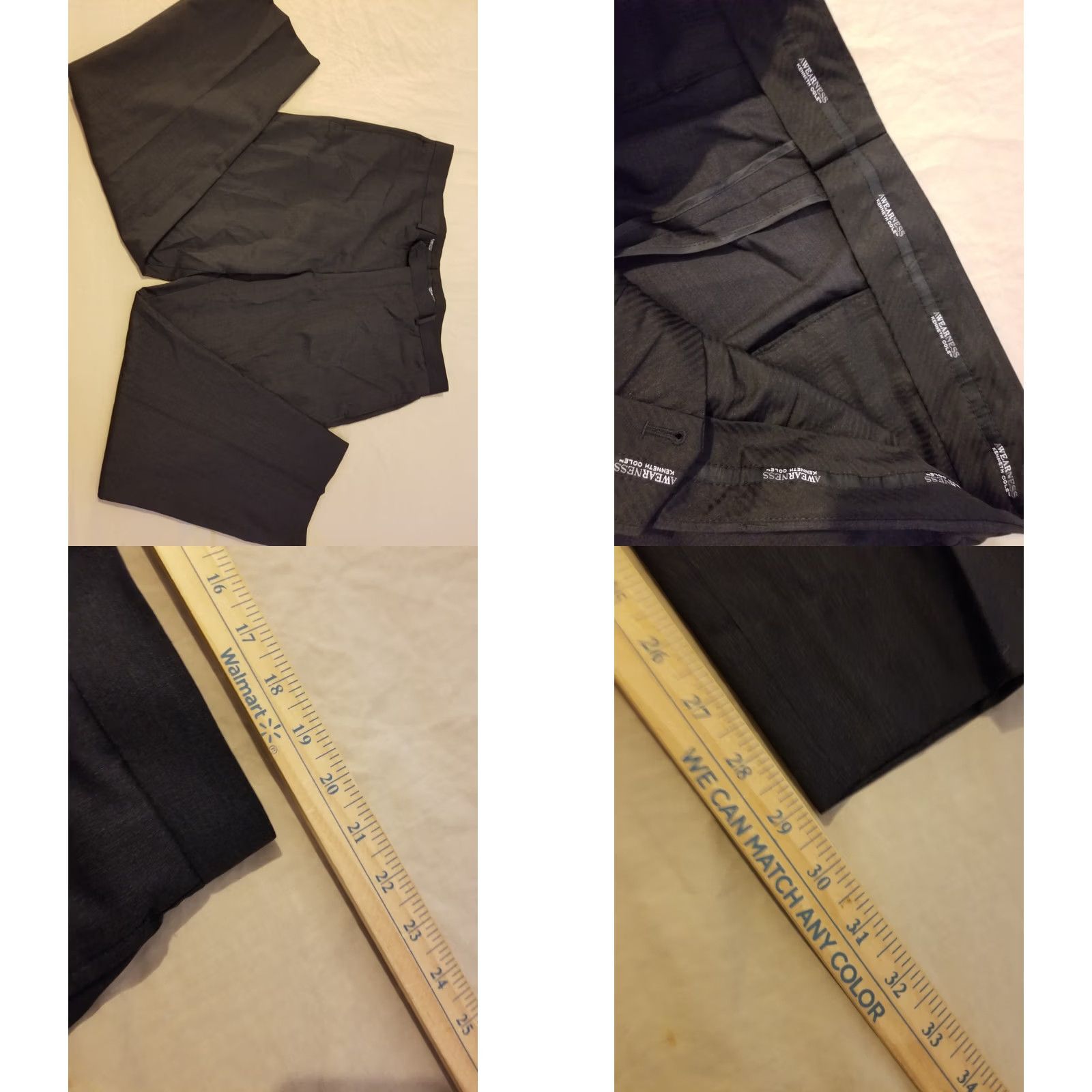 Kenneth Cole Kenneth Cole Suit Mens Wool 2 Piece Long Slim 46 Grey Color Gray 46L Regular Long Mens Size 46R - 10 Thumbnail