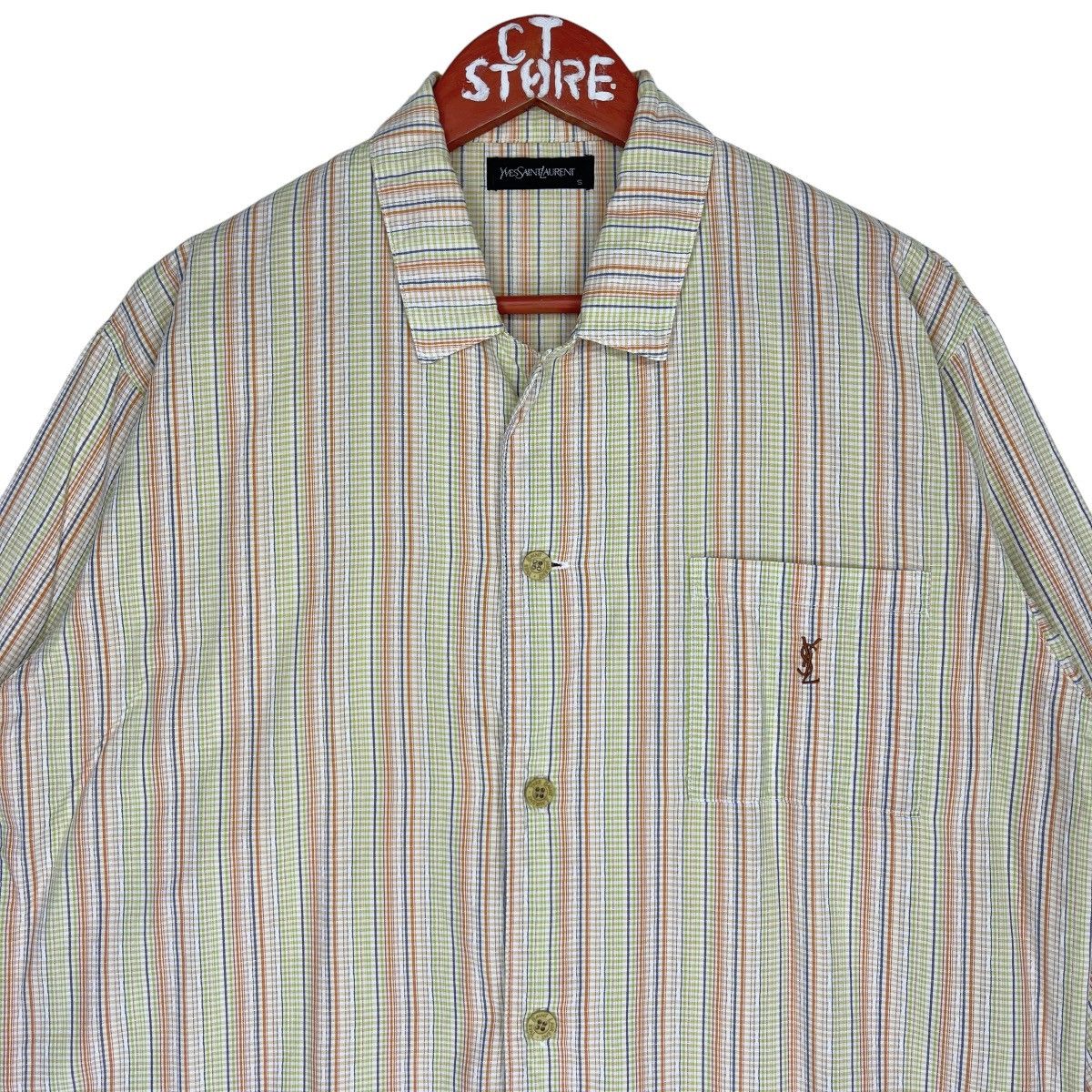 Vintage × Yves Saint Laurent Vintage Yves Saint Laurent Striped Shirt Size US S / EU 44-46 / 1 - 3 Thumbnail