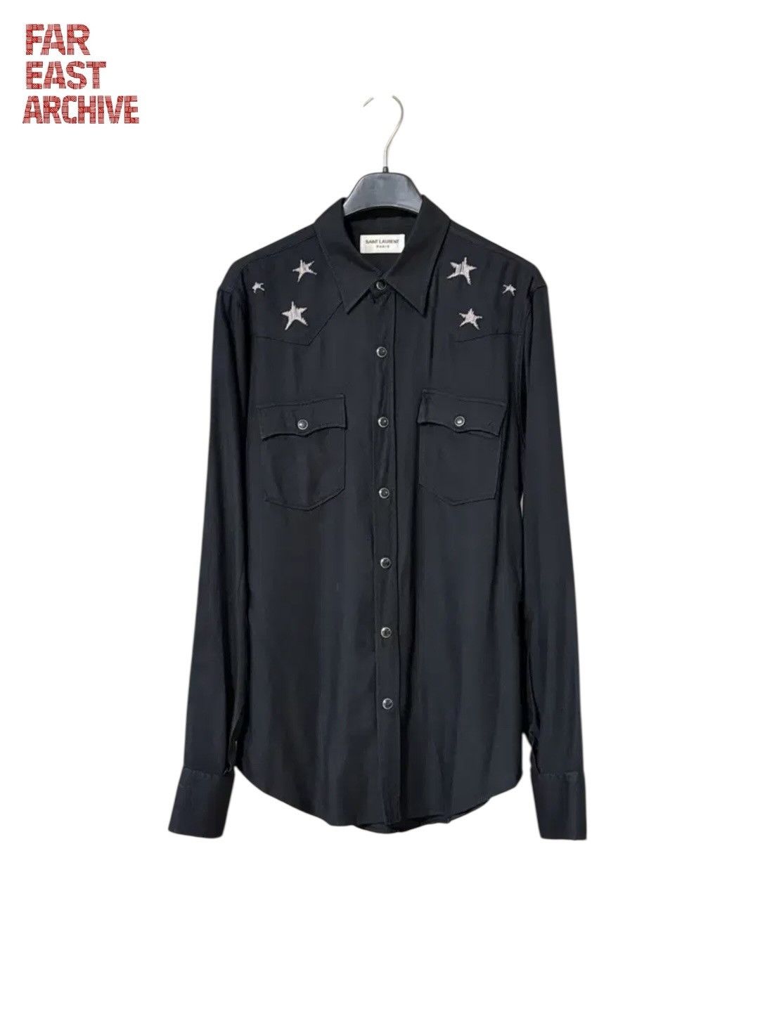 Saint Laurent Paris Saint Laurent 16AW Chain Star Shirt Size US S / EU 44-46 / 1 - 1 Thumbnail