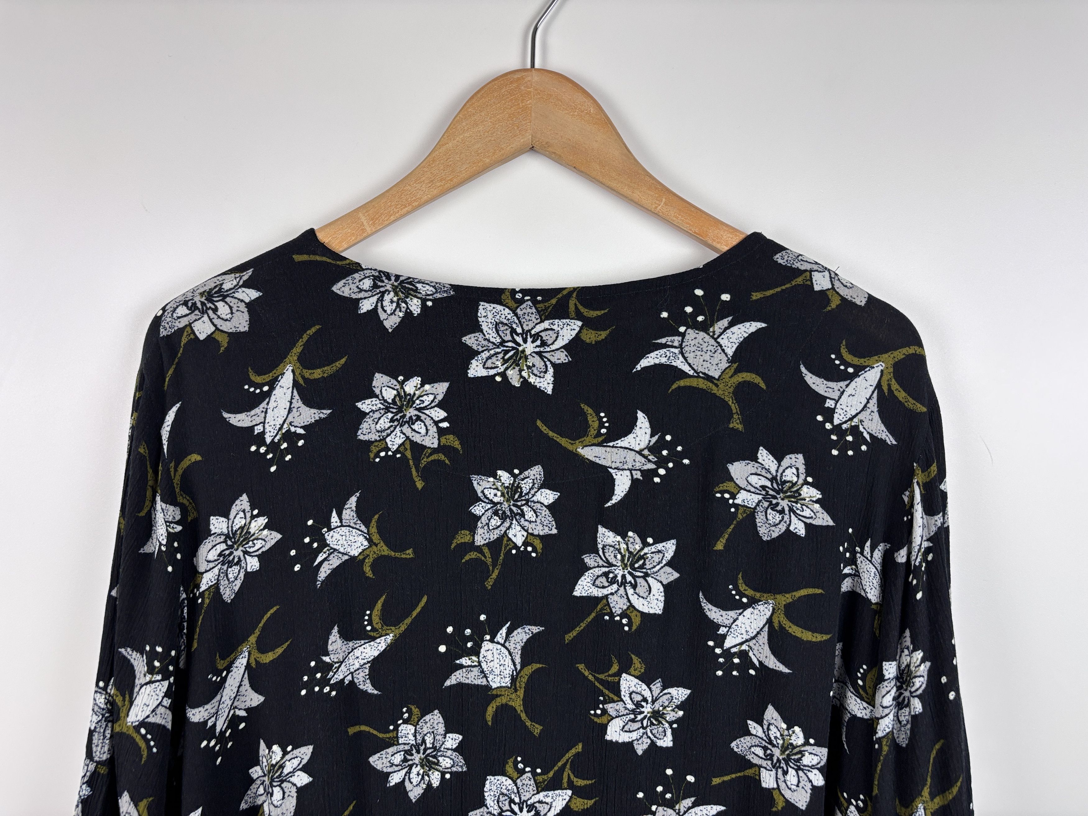 Gudrun Sjoden Gudrun Sjoden Tunic Babydoll Floral Shirt Dress Black Size L Size L / US 10 / IT 46 - 7 Thumbnail