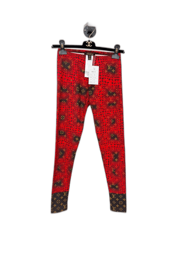 Louis Vuitton Red Patterned Leggings
