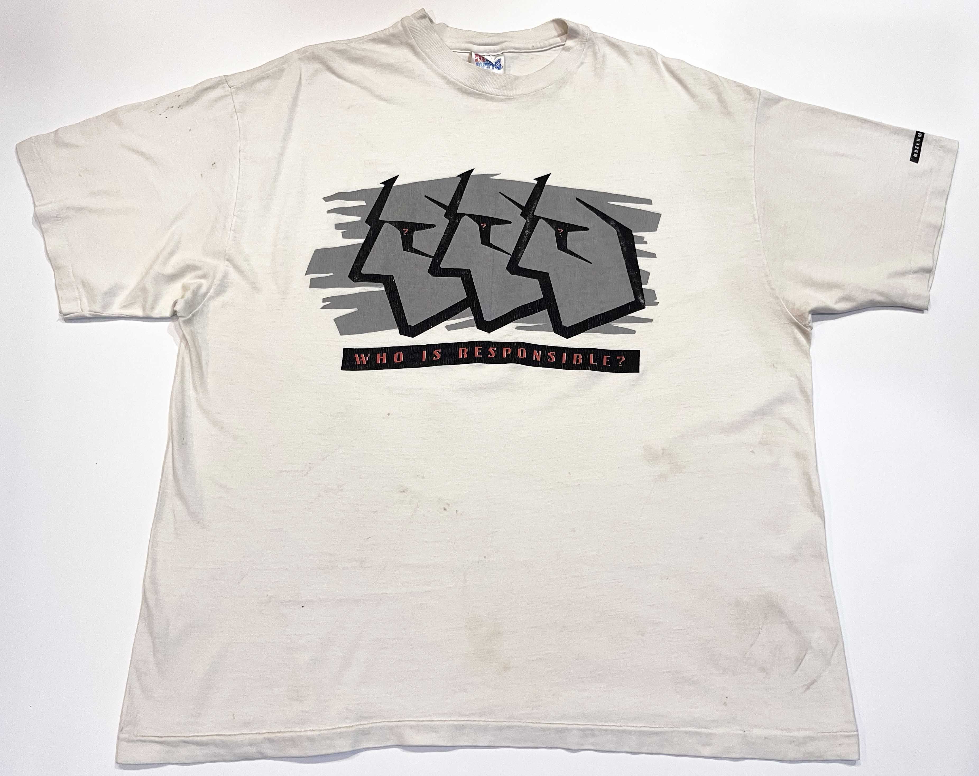Hanes × Vintage Vintage Hanes Museum of Tolerance Who is Responsible T-Shirt Size US XL / EU 56 / 4 - 1 Thumbnail