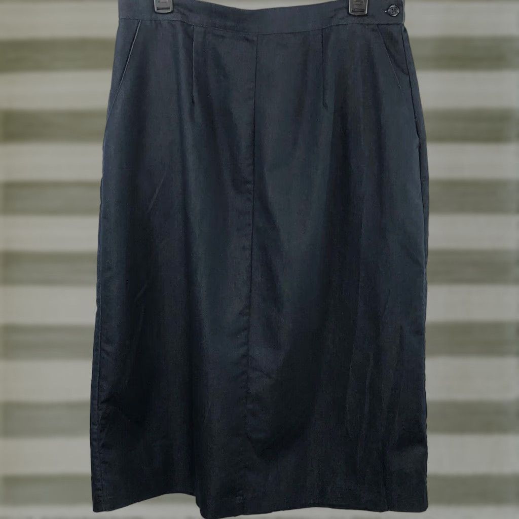 Vintage VINTAGE BonWorth Chambray Midi Skirt M Blue 32"W Pockets Boho Prairie Modest Women Skirt Mens Womens Girls? Size 32" / US 10 / IT 46 - 1 Thumbnail
