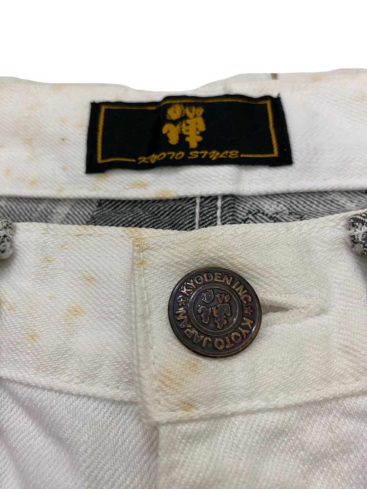Japanese Brand Vintage Kyoto Japan Bird Art White Denim Pant Size US 28 / EU 44 - 8 Thumbnail