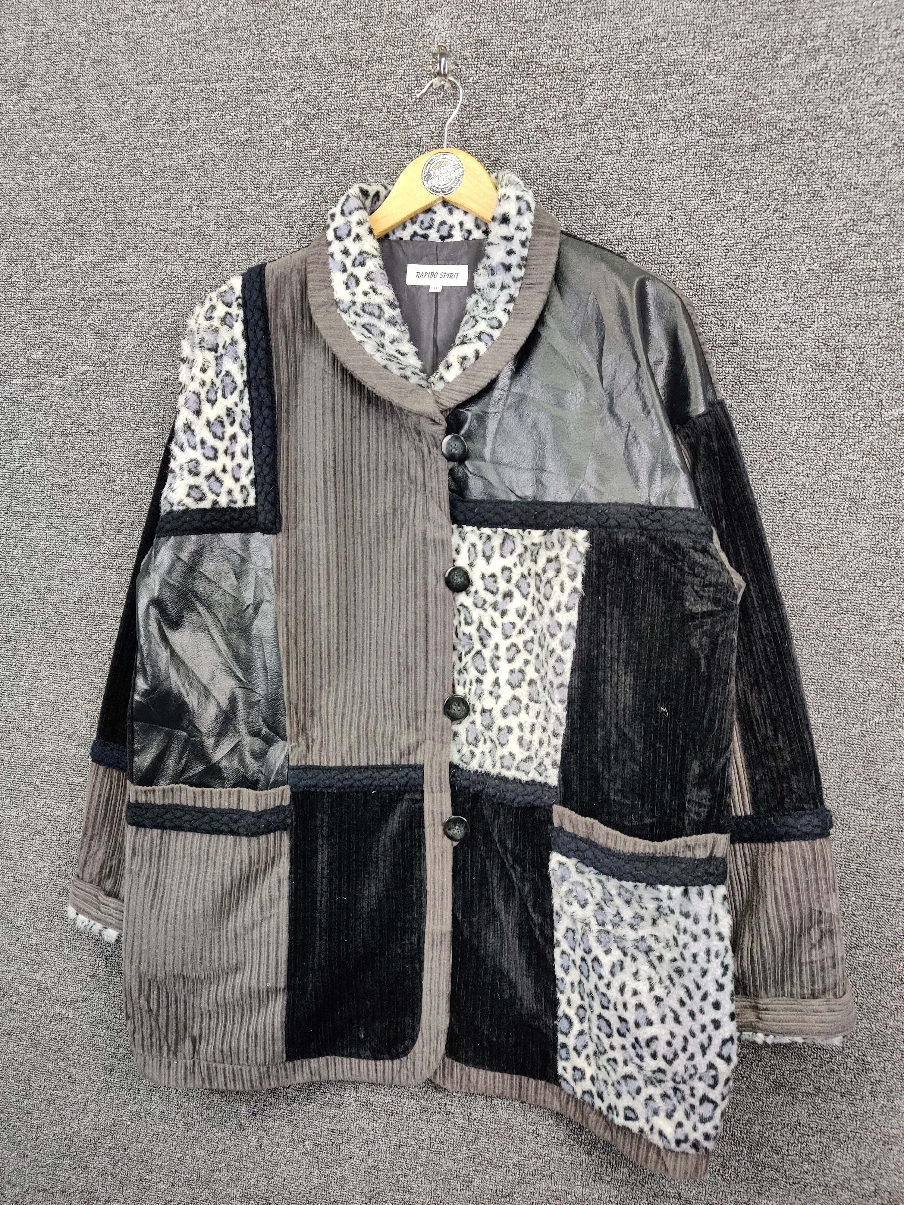 Japanese Brand Rapido Spirit Patchwork Corduroy Suede Leather Jacket Size US L / EU 52-54 / 3 - 2 Thumbnail