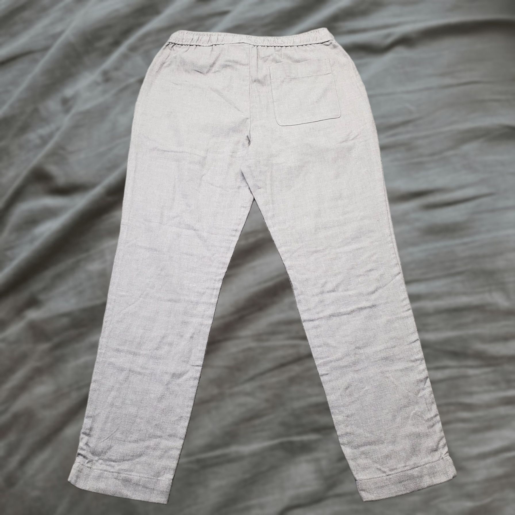 Banana Republic Banana Republic Pants Womens Small Gray Straight Leg Elastic Waist Drawstring Size 28" / US 6 / IT 42 - 1 Thumbnail