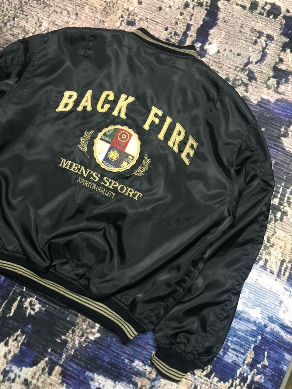 Sports Specialties Vintage Back Fire Men's Sport Bomber Jacket Size US L / EU 52-54 / 3 - 5 Thumbnail