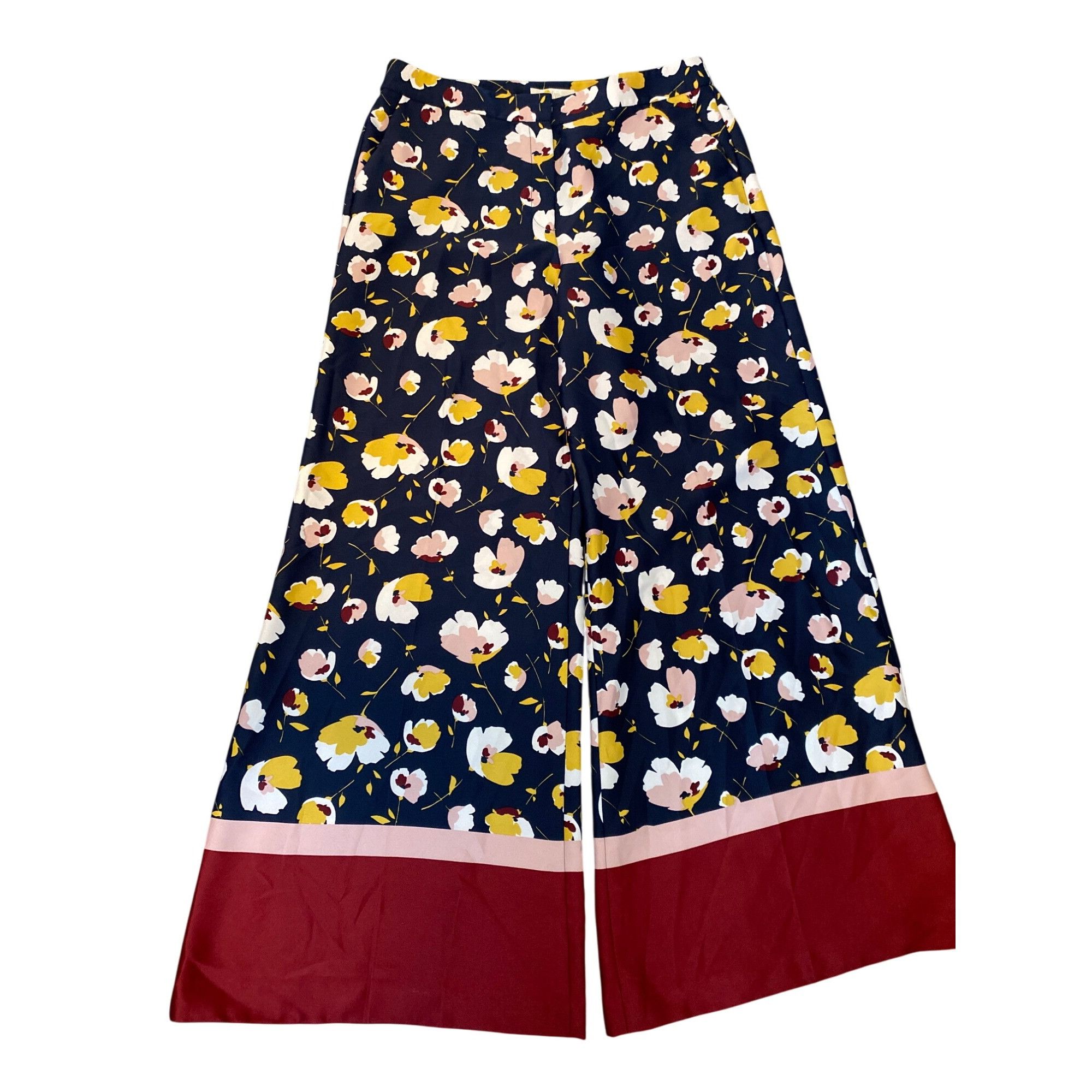 Boden Boden Floral Wide-Leg Trousers, Size 12R Size 34" / US 12 / IT 48 - 7 Thumbnail