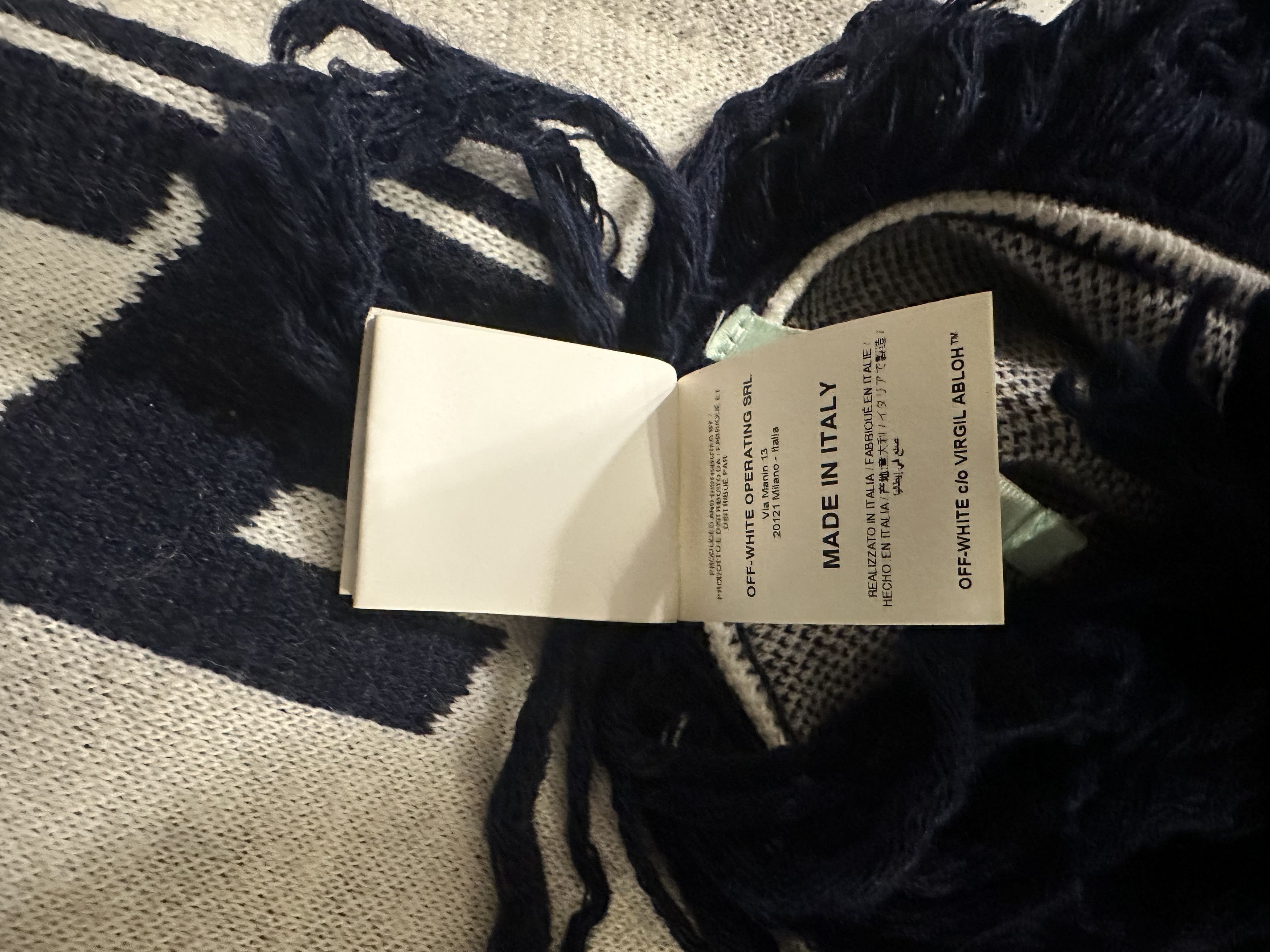 Off-White Off White gray and dark blue thick scarf Size ONE SIZE - 5 Thumbnail