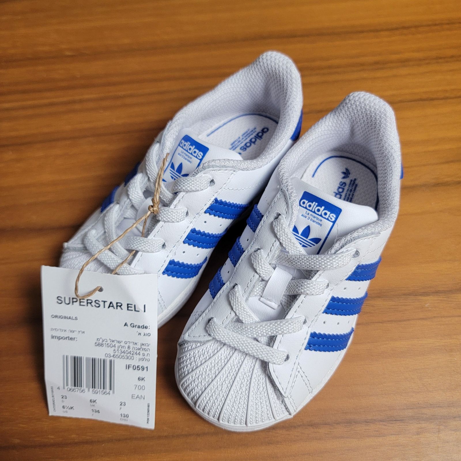 Adidas adidas Infant Superstar EL I Sneaker, White/Royal Sz 6.5K Size US 6.5 / EU 39-40 - 12 Thumbnail