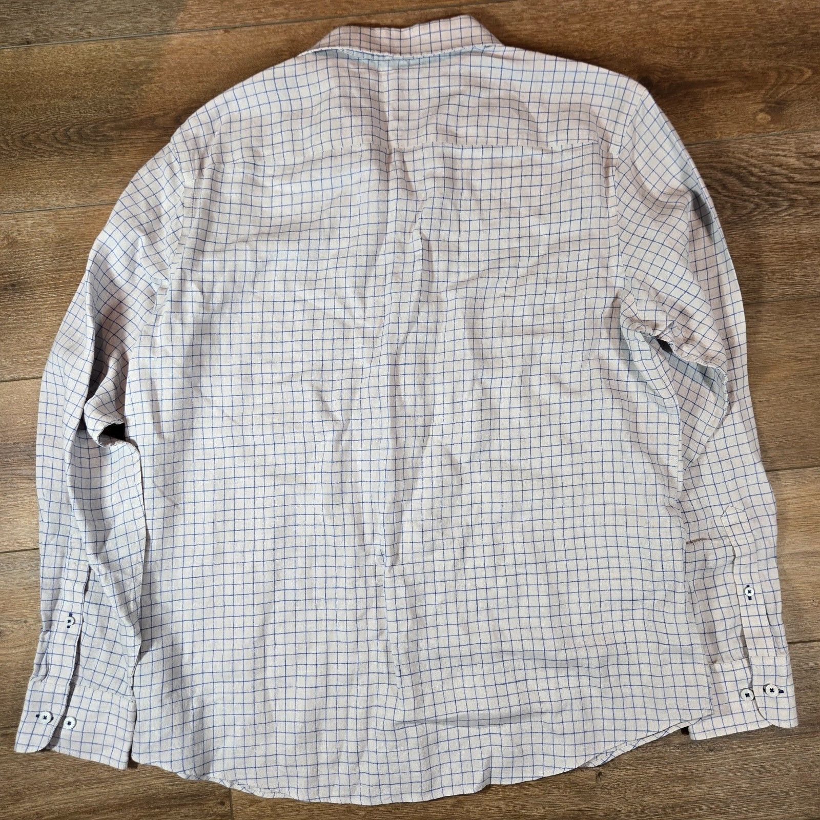 UNTUCKit UNTUCKit Linen Slim Fit Shirt XXL White Blue Squares Size US XXL / EU 58 / 5 - 6 Thumbnail