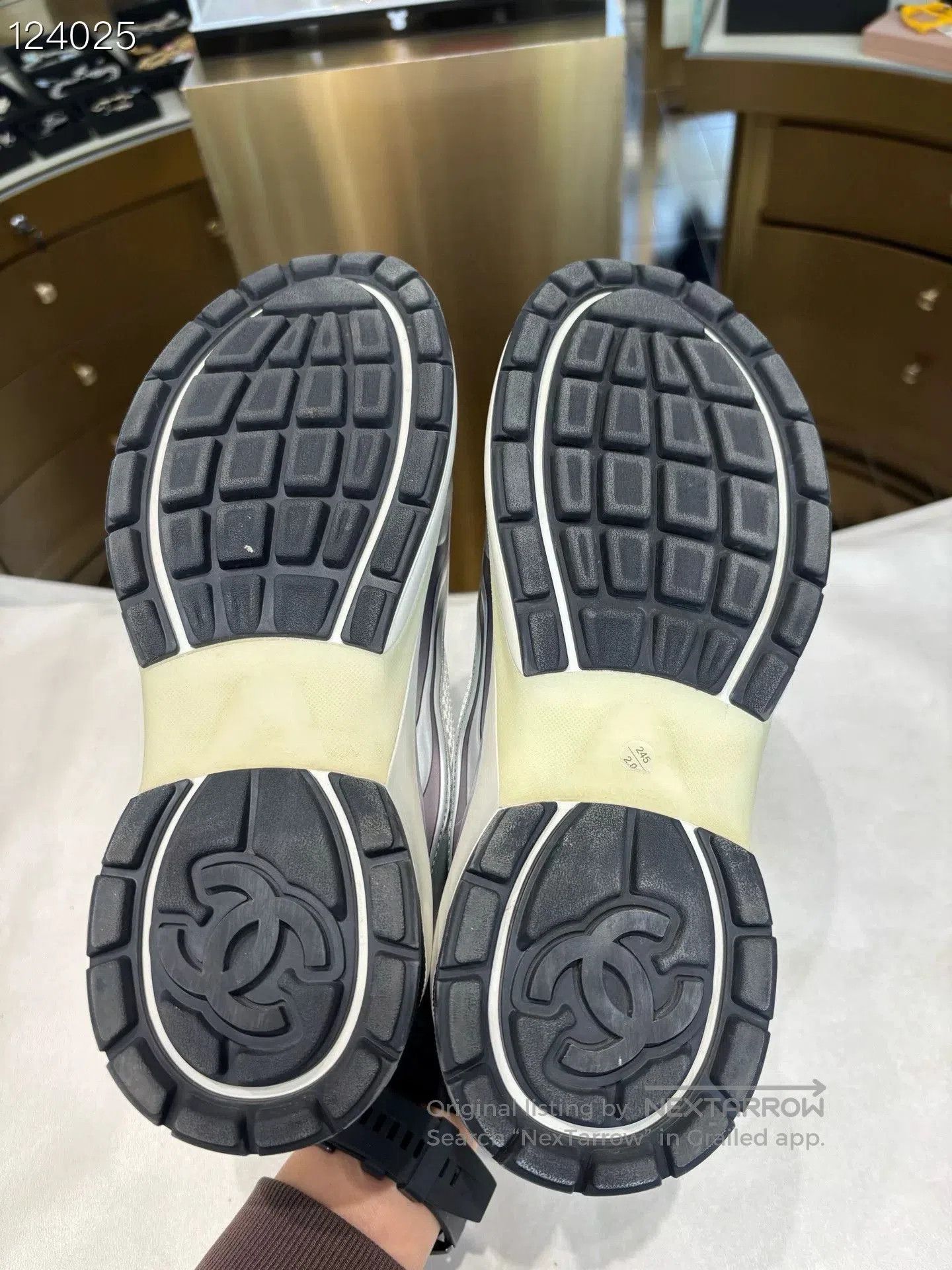 Chanel Chanel Silver Women's Sneakers. Size US 8 / IT 38 - 6 Thumbnail