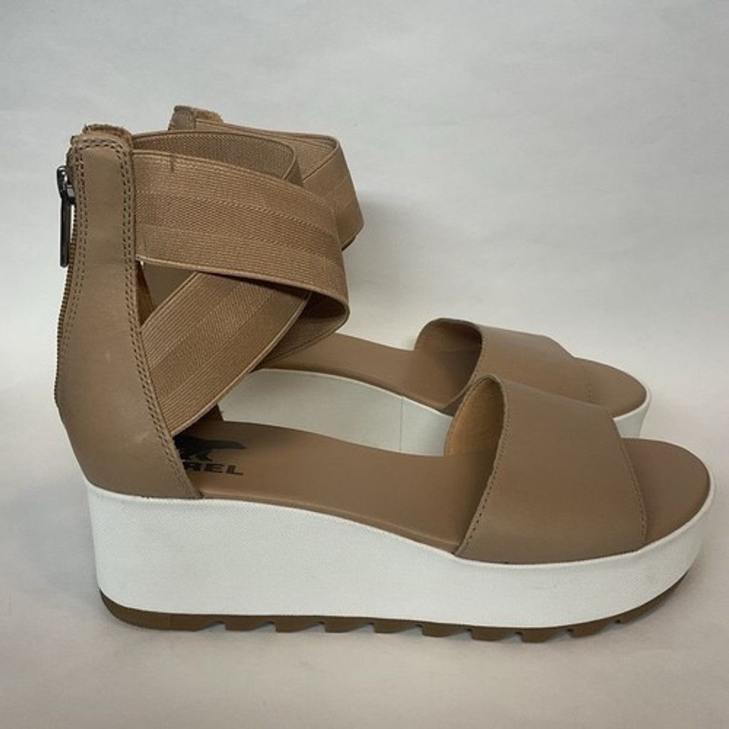 SOREL Sorel Cameron Flatform Ankle Strap Sea Salt Sandals Women 10 Size US 10 / IT 40 - 1 Thumbnail