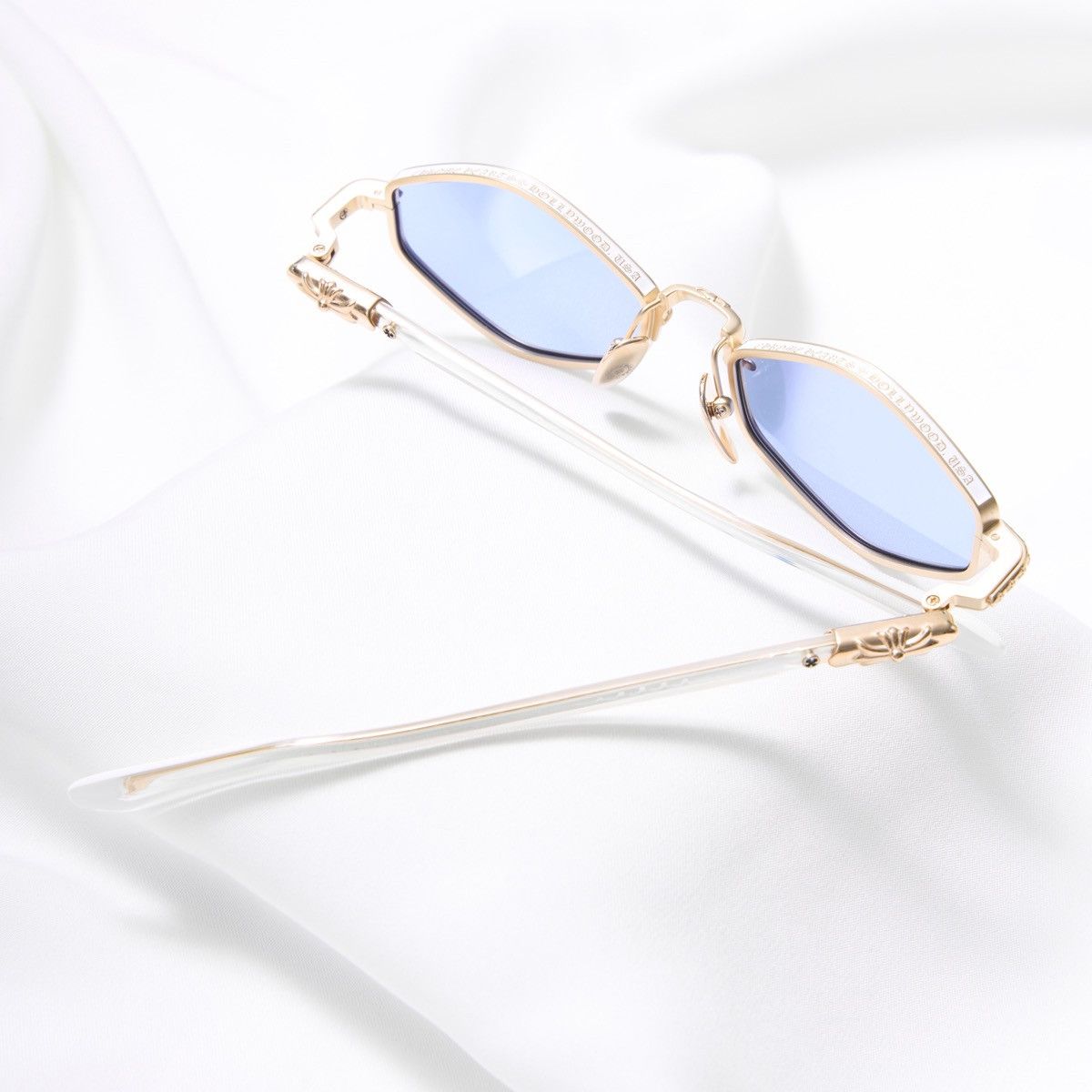 Chrome Hearts CHROME HEARTS NIP SLIP MATTE GOLD PLATED - WHITE SUNGLASSES Size ONE SIZE - 7 Thumbnail