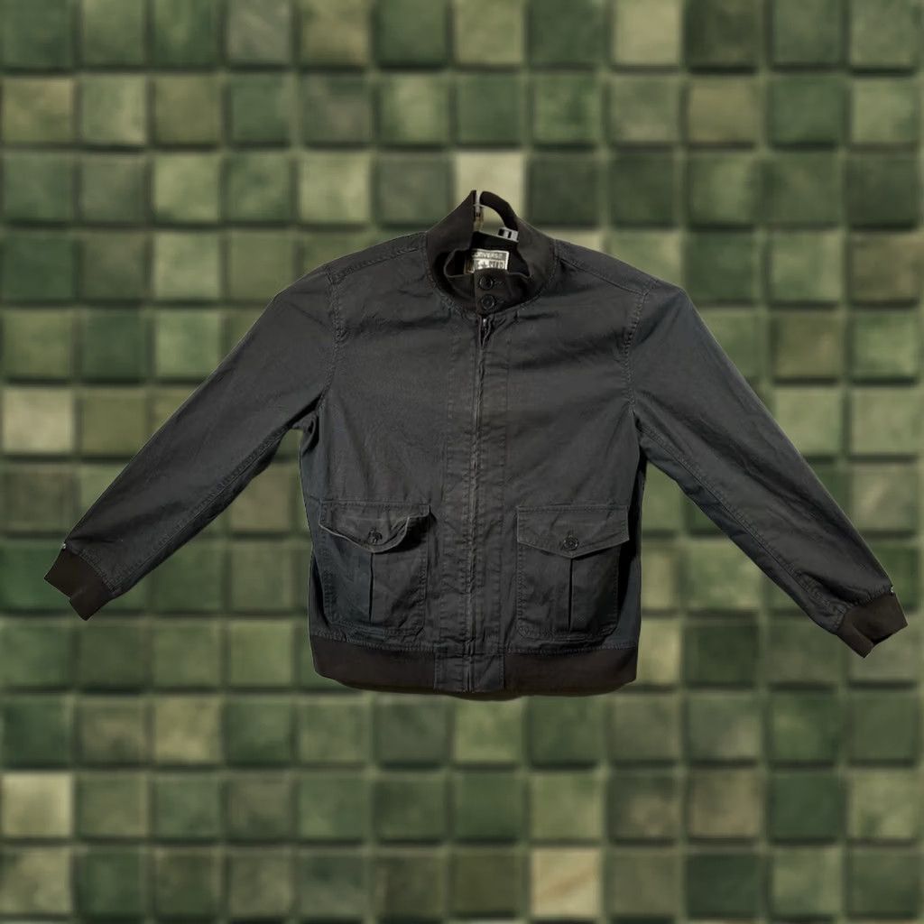 Converse Converse ONE STAR Canvas Bomber Jacket Regular L Gray/Black Zipper Men’s Lightweight Mid-Length Stars Shirt/Coat Size US L / EU 52-54 / 3 - 1 Thumbnail